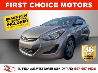 Welcome to First Choice Motors, the largest car dealership in Toronto of pre-owned cars, SUVs, and vans priced between $5000-$15,000. With an impressive inventory of over 300 vehicles in stock, we are dedicated to providing our customers with a vast selection of affordable and reliable options. <br><br>Were thrilled to offer a used 2015 Hyundai Elantra GL, brown color with 139,000km (STK#6741) This vehicle was $11990 NOW ON SALE FOR $9990. It is equipped with the following features:<br>- Automatic Transmission<br>- Heated seats<br>- Bluetooth<br>- Power windows<br>- Power locks<br>- Power mirrors<br>- Air Conditioning<br><br>At First Choice Motors, we believe in providing quality vehicles that our customers can depend on. All our vehicles come with a 36-day FULL COVERAGE warranty. We also offer additional warranty options up to 5 years for our customers who want extra peace of mind.<br><br>Furthermore, all our vehicles are sold fully certified with brand new brakes rotors and pads, a fresh oil change, and brand new set of all-season tires installed & balanced. You can be confident that this car is in excellent condition and ready to hit the road.<br><br>At First Choice Motors, we believe that everyone deserves a chance to own a reliable and affordable vehicle. Thats why we offer financing options with low interest rates starting at 7.9% O.A.C. Were proud to approve all customers, including those with bad credit, no credit, students, and even 9 socials. Our finance team is dedicated to finding the best financing option for you and making the car buying process as smooth and stress-free as possible.<br><br>Our dealership is open 7 days a week to provide you with the best customer service possible. We carry the largest selection of used vehicles for sale under $9990 in all of Ontario. We stock over 300 cars, mostly Hyundai, Chevrolet, Mazda, Honda, Volkswagen, Toyota, Ford, Dodge, Kia, Mitsubishi, Acura, Lexus, and more. With our ongoing sale, you can find your dream car at a price you can afford. Come visit us today and experience why we are the best choice for your next used car purchase!<br><br>All prices exclude a $10 OMVIC fee, license plates & registration  and ONTARIO HST (13%)