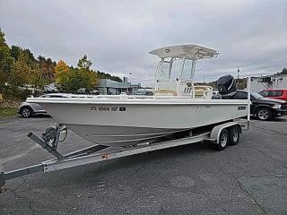 250 HP VERADO SUPERCHARGED MOTOR, RAYMARINE C80 CHARTPLOTTER W/CHIP FOR COSTAL MAPS, 2KW RADAR AND DSM 300 DEPTH SOUNDER, CLARION STEREO WITH NEW JBL SPEAKERS, BOAT HAS BEEN DETAILED AND POLISHED, COMES WITH ENGINE AND HELM COVERS.