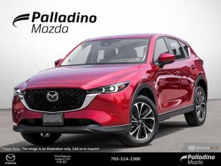 <b>Premium Audio,  Cooled Seats,  HUD,  Sunroof,  Climate Control!</b><br> <br> <br> <br>  In a competitive compact crossover segment, this 2024 Mazda CX-5 shines with its agile handling, beautiful and comfortable interior and impressive styling. <br> <br>This 2024 CX-5 strengthens the connection between vehicle and driver. Mazda designers and engineers carefully consider every element of the vehicles makeup to ensure that the CX-5 outperforms expectations and elevates the experience of driving. Powerful and precise, yet comfortable and connected, the 2024 CX-5 is purposefully designed for drivers, no matter what the conditions might be. <br> <br> This soul red crystal metallic SUV  has an automatic transmission and is powered by a  2.5L I4 16V GDI DOHC engine.<br> <br> Our CX-5s trim level is GT. This performance driven GT offers more than a beefed up drivetrain. A sunroof above heated and cooled leather seats offers incredible luxury, while the heads up display shows you ultra modern technology. Listen to your favorite tunes through your navigation equipped infotainment system complete with Bose Premium Audio, Android Auto, Apple CarPlay, and many more connectivity features. A power liftgate offers convenience and lane keep assist, blind spot monitoring, and distance pacing cruise with stop and go helps you stay safe. This vehicle has been upgraded with the following features: Premium Audio,  Cooled Seats,  Hud,  Sunroof,  Climate Control,  Power Liftgate,  Leather Seats. <br><br> <br>To apply right now for financing use this link : <a href=https://www.palladinomazda.ca/finance/ target=_blank>https://www.palladinomazda.ca/finance/</a><br><br> <br/>    Incentives expire 2024-05-31.  See dealer for details. <br> <br>Palladino Mazda in Sudbury Ontario is your ultimate resource for new Mazda vehicles and used Mazda vehicles. We not only offer our clients a large selection of top quality, affordable Mazda models, but we do so with uncompromising customer service and professionalism. We takes pride in representing one of Canadas premier automotive brands. Mazda models lead the way in terms of affordability, reliability, performance, and fuel efficiency.<br> Come by and check out our fleet of 90+ used cars and trucks and 110+ new cars and trucks for sale in Sudbury.  o~o