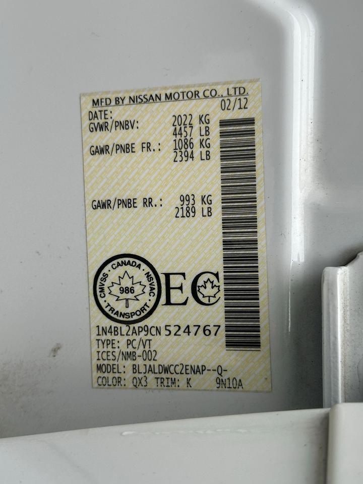 2012 Nissan Altima 4dr Sdn V6 CVT 3.5 SR Photo