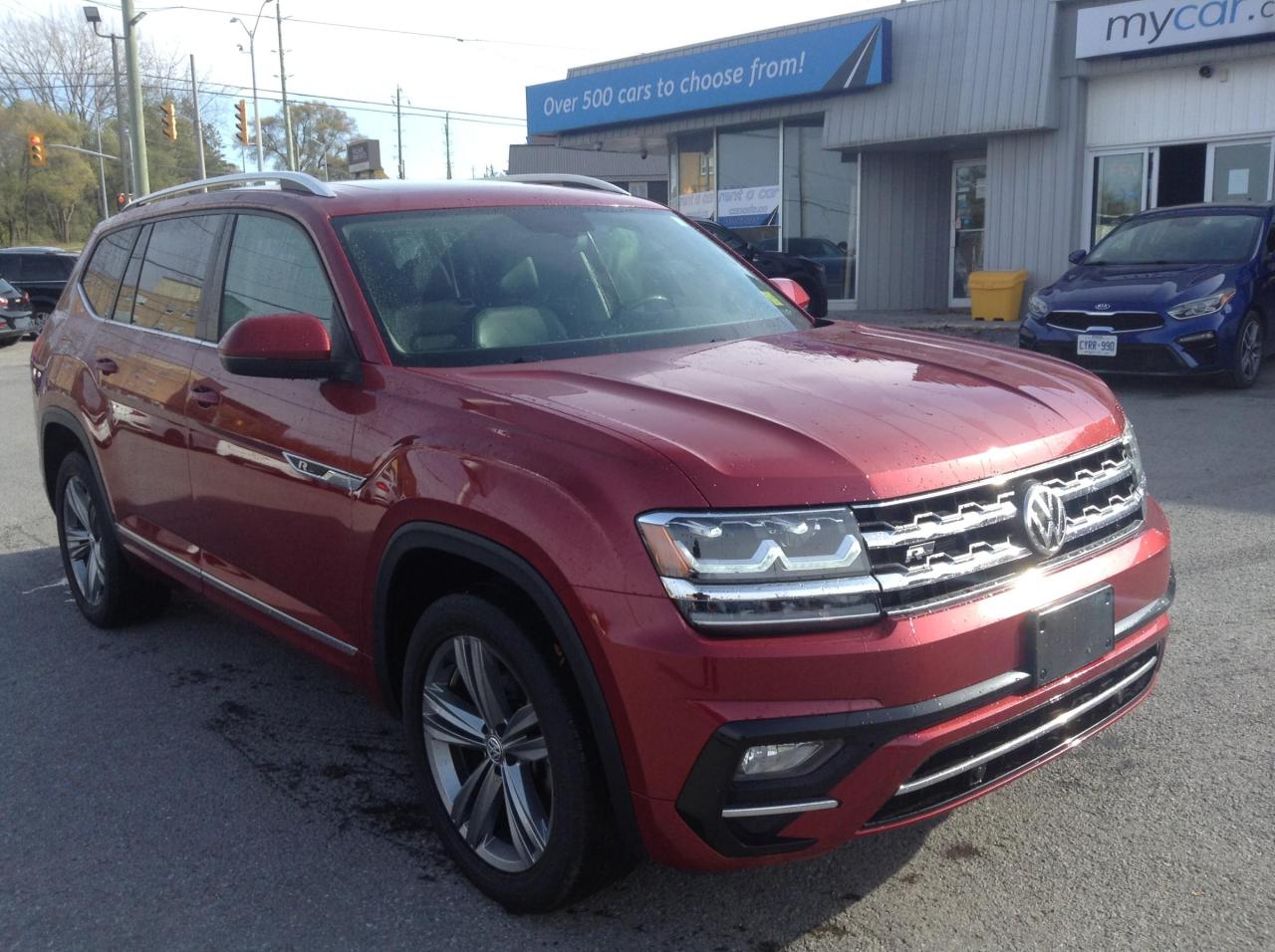 Used 2019 Volkswagen Atlas 3.6 FSI Highline LOADED HIGHLINE. RUBY RED!! 7 PASS. PANO MOONROOF. BACKUP CAM. HEATED SEATS/WHEEL. COOLED SEATS. PWR for sale in Kingston, ON