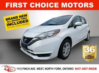 Welcome to First Choice Motors, the largest car dealership in Toronto of pre-owned cars, SUVs, and vans priced between $5000-$15,000. With an impressive inventory of over 300 vehicles in stock, we are dedicated to providing our customers with a vast selection of affordable and reliable options. <br><br>Were thrilled to offer a used 2018 Nissan Versa Note, white color with 123,000km (STK#6757) This vehicle was $13990 NOW ON SALE FOR $9990. It is equipped with the following features:<br>- Automatic Transmission<br>- Air Conditioning<br><br>At First Choice Motors, we believe in providing quality vehicles that our customers can depend on. All our vehicles come with a 36-day FULL COVERAGE warranty. We also offer additional warranty options up to 5 years for our customers who want extra peace of mind.<br><br>Furthermore, all our vehicles are sold fully certified with brand new brakes rotors and pads, a fresh oil change, and brand new set of all-season tires installed & balanced. You can be confident that this car is in excellent condition and ready to hit the road.<br><br>At First Choice Motors, we believe that everyone deserves a chance to own a reliable and affordable vehicle. Thats why we offer financing options with low interest rates starting at 7.9% O.A.C. Were proud to approve all customers, including those with bad credit, no credit, students, and even 9 socials. Our finance team is dedicated to finding the best financing option for you and making the car buying process as smooth and stress-free as possible.<br><br>Our dealership is open 7 days a week to provide you with the best customer service possible. We carry the largest selection of used vehicles for sale under $9990 in all of Ontario. We stock over 300 cars, mostly Hyundai, Chevrolet, Mazda, Honda, Volkswagen, Toyota, Ford, Dodge, Kia, Mitsubishi, Acura, Lexus, and more. With our ongoing sale, you can find your dream car at a price you can afford. Come visit us today and experience why we are the best choice for your next used car purchase!<br><br>All prices exclude a $10 OMVIC fee, license plates & registration  and ONTARIO HST (13%)