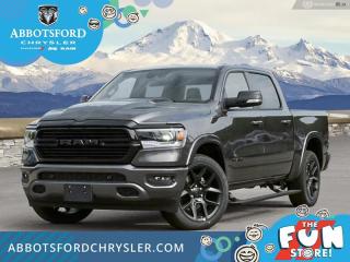 <br> <br>  Work, play, and adventure are what the 2023 Ram 1500 was designed to do. <br> <br>The Ram 1500s unmatched luxury transcends traditional pickups without compromising its capability. Loaded with best-in-class features, its easy to see why the Ram 1500 is so popular. With the most towing and hauling capability in a Ram 1500, as well as improved efficiency and exceptional capability, this truck has the grit to take on any task.<br> <br> This granite crystal metallic Crew Cab 4X4 pickup   has a 8 speed automatic transmission and is powered by a  395HP 5.7L 8 Cylinder Engine.<br> <br> Our 1500s trim level is Laramie. Step up to this Ram 1500 Laramie and be rewarded with ventilated and heated front seats with power adjustment, lumbar support and memory function, remote engine start, a leather-wrapped steering wheel, power-adjustable pedals, interior sound insulation, simulated wood/metal interior trim, and dual-zone front climate control with infrared. This truck is also ready for work, with class III towing equipment including a hitch, wiring harness and trailer sway control, heavy duty suspension, power-folding exterior side mirrors with convex wide-angle inserts, and a locking tailgate. Connectivity is handled via an 8.4-inch screen powered by Uconnect 5 with GPS navigation, Apple CarPlay, Android Auto, SiriusXM satellite radio, and 4G LTE wi-fi hotspot.  This vehicle has been upgraded with the following features: Sunroof, Night Edition, Leather Seats, 5.7l V8 Hemi Mds Vvt Etorque Engine, Power Running Boards, Advanced Safety Group, Trailer Hitch. <br><br> View the original window sticker for this vehicle with this url <b><a href=http://www.chrysler.com/hostd/windowsticker/getWindowStickerPdf.do?vin=1C6SRFJT8PN606189 target=_blank>http://www.chrysler.com/hostd/windowsticker/getWindowStickerPdf.do?vin=1C6SRFJT8PN606189</a></b>.<br> <br/> Total  cash rebate of $8709 is reflected in the price. Credit includes up to 10% MSRP.  5.49% financing for 96 months. <br> Buy this vehicle now for the lowest weekly payment of <b>$267.86</b> with $0 down for 96 months @ 5.49% APR O.A.C. ( taxes included, Plus applicable fees   ).  Incentives expire 2024-04-30.  See dealer for details. <br> <br>Abbotsford Chrysler, Dodge, Jeep, Ram LTD joined the family-owned Trotman Auto Group LTD in 2010. We are a BBB accredited pre-owned auto dealership.<br><br>Come take this vehicle for a test drive today and see for yourself why we are the dealership with the #1 customer satisfaction in the Fraser Valley.<br><br>Serving the Fraser Valley and our friends in Surrey, Langley and surrounding Lower Mainland areas. Abbotsford Chrysler, Dodge, Jeep, Ram LTD carry premium used cars, competitively priced for todays market. If you don not find what you are looking for in our inventory, just ask, and we will do our best to fulfill your needs. Drive down to the Abbotsford Auto Mall or view our inventory at https://www.abbotsfordchrysler.com/used/.<br><br>*All Sales are subject to Taxes and Fees. The second key, floor mats, and owners manual may not be available on all pre-owned vehicles.Documentation Fee $699.00, Fuel Surcharge: $179.00 (electric vehicles excluded), Finance Placement Fee: $500.00 (if applicable)<br> Come by and check out our fleet of 80+ used cars and trucks and 140+ new cars and trucks for sale in Abbotsford.  o~o