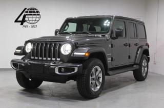 <p>This Wrangler is an iconic off-road capable 4x4 SUV, with clean, Ontario local, single-owner history! This Sahara Unlimited-trim Jeep features a 3.6L V6 engine, and comes optioned in Granite Crystal Metallic on 18” 5-spoke wheels. Featuring a removeable roof and doors, with luxury equipment including keyless entry with push-button start, integrated navigation, heated steering, heated front seats, Android Auto/Apple CarPlay connectivity, and more!</p>

<p>World Fine Cars Ltd. has been in business for over 30 years and maintains over 90 pre-owned vehicles in inventory at all times. Every certified retailed vehicle will have a 3 Month 3000 KM POWERTRAIN WARRANTY WITH SEALS AND GASKETS COVERAGE, with our compliments (conditions apply please contact for details). CarFax Reports are always available at no charge. We offer a full service center and we are able to service everything we sell. With a state of the art showroom including a comfortable customer lounge with WiFi access. We invite you to contact us today 1-888-334-2707 www.worldfinecars.com</p>