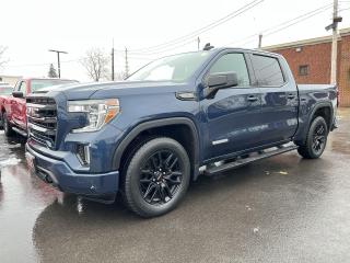 STUNNING PACIFIC BLUE METALLIC 4x4 ELEVATION W/ PREMIUM 5.3L V8, REMOTE START, HEATED SEATS & STEERING WHEEL, RUNNING BOARDS AND 20-IN BLACK ALLOYS! Tow package w/ integrated trailer brake controller, backup camera, Apple CarPlay/Android Auto, auto-locking rear diff, full power group incl. power seat, dual-zone climate control, keyless entry w/ push start & remote tailgate release, auto headlights, 5-foot 9-inch box, Bluetooth, cruise control and Sirius XM!