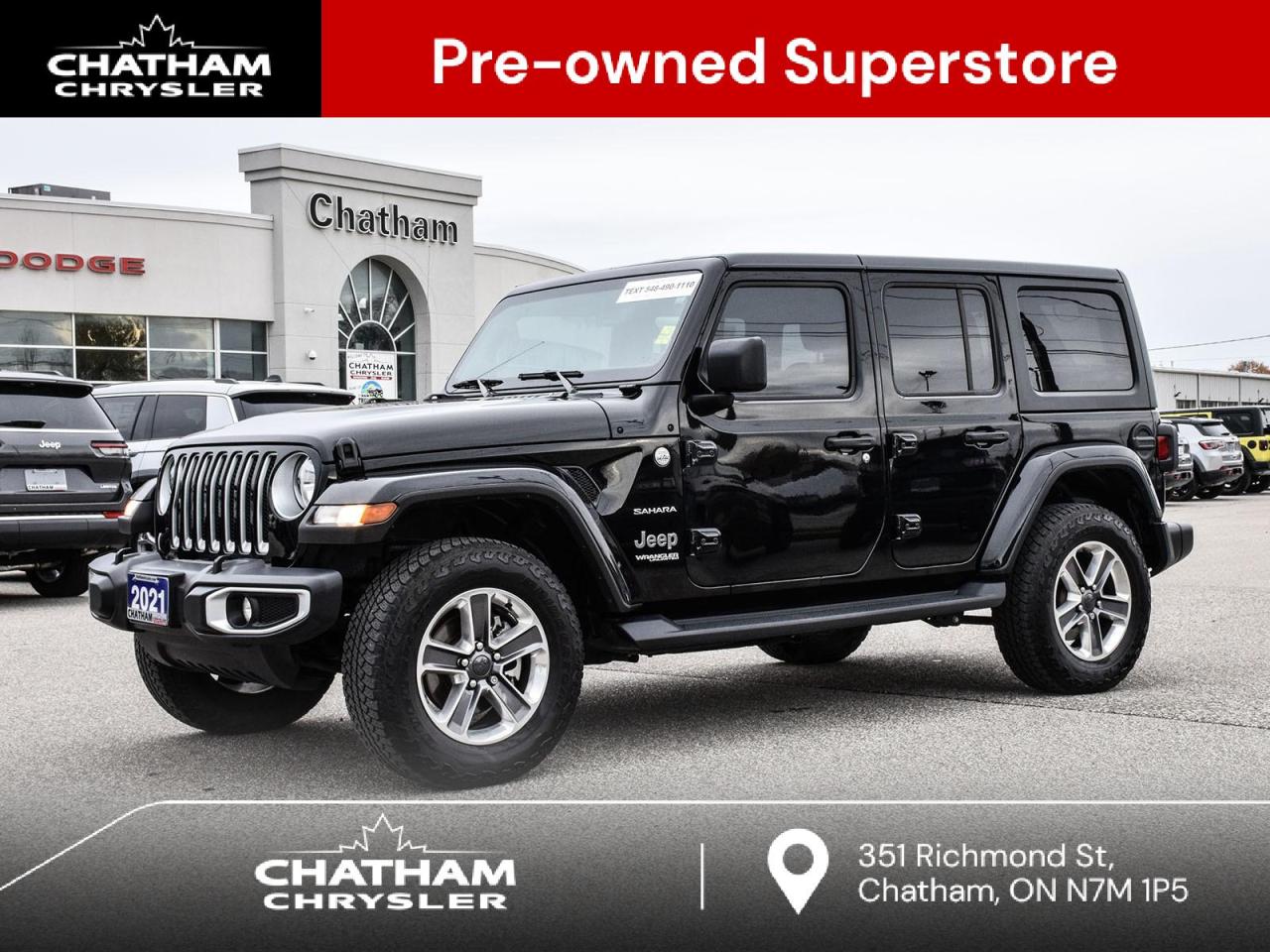 Used 2021 Jeep Wrangler Unlimited Sahara UNLIMITED SAHARA NAVIGATION SOUND GROUP for sale in Chatham, ON