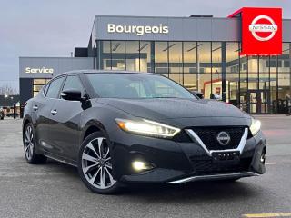 <b>Cooled Seats,  Leather Seats,  Sunroof,  Navigation,  Heated Seats!</b><br> <br> <br> <br>  This Nissan Maxima offers a calming experience thanks to plenty of cabin space and excellent visibility. <br> <br>A full-size sedan doesnt have to be uninteresting to look at and boring to drive, especially when its this 2023 Nissan Maxima. Its sharply styled exterior wraps around a spacious cabin that pushes the idea of mainstream fairly close to the luxury realm. This Maxima is a good choice for anti-SUV drivers who need space for passengers and appreciate the comfort of a large car.<br> <br> This super black sedan  has a cvt transmission and is powered by a  300HP 3.5L V6 Cylinder Engine.<br> <br> Our Maximas trim level is Platinum. No detail was overlooked in this Platinum trim, with heated and cooled leather seats, wood trim, rain sensing wipers, intelligent lane intervention, an intelligent around view monitor, fog lamps, and a driver memory system. A moonroof, a heated steering wheel, and ambient interior lighting set the fun tone in your cabin while the NissanConnect touchscreen display featuring navigation, wi-fi, Android Auto, Apple CarPlay, Bluetooth, Bose Premium Audio, and even more connectivity features offers unlimited engagement. Intelligent cruise, collision warning, emergency braking with pedestrian detection, traffic sign recognition, blind spot detection, and parking sensors help you drive safe while a Nissan intelligent key with remote start and intelligent climate control offers incredible convenience. This vehicle has been upgraded with the following features: Cooled Seats,  Leather Seats,  Sunroof,  Navigation,  Heated Seats,  Heated Steering Wheel,  Android Auto. <br><br> <br>To apply right now for financing use this link : <a href=https://www.bourgeoisnissan.com/finance/ target=_blank>https://www.bourgeoisnissan.com/finance/</a><br><br> <br/><br>Discount on vehicle represents the Cash Purchase discount applicable and is inclusive of all non-stackable and stackable cash purchase discounts from Nissan Canada and Bourgeois Midland Nissan and is offered in lieu of sub-vented lease or finance rates. To get details on current discounts applicable to this and other vehicles in our inventory for Lease and Finance customer, see a member of our team. </br></br>Since Bourgeois Midland Nissan opened its doors, we have been consistently striving to provide the BEST quality new and used vehicles to the Midland area. We have a passion for serving our community, and providing the best automotive services around.Customer service is our number one priority, and this commitment to quality extends to every department. That means that your experience with Bourgeois Midland Nissan will exceed your expectations  whether youre meeting with our sales team to buy a new car or truck, or youre bringing your vehicle in for a repair or checkup.Building lasting relationships is what were all about. We want every customer to feel confident with his or her purchase, and to have a stress-free experience. Our friendly team will happily give you a test drive of any of our vehicles, or answer any questions you have with NO sales pressure.We look forward to welcoming you to our dealership located at 760 Prospect Blvd in Midland, and helping you meet all of your auto needs!<br> Come by and check out our fleet of 30+ used cars and trucks and 100+ new cars and trucks for sale in Midland.  o~o