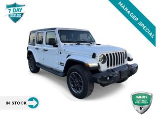 Used 2021 Jeep Wrangler Unlimited Sport CLOTH BUCKET SEATS WITH 80TH ANNIVERSARY TAG I FRONT HEATED SEATS AND STEERING WHEEL I REMOTE START SYSTEM I TRAILER TOW & HD ELECTRICAL GROUP I NAVIGATION for sale in Barrie, ON