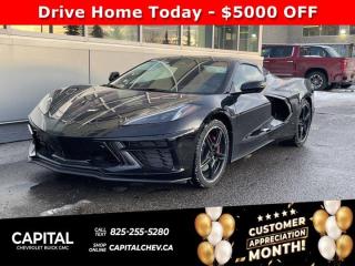 This Chevrolet Corvette delivers a Gas V8 6.2L/ engine powering this Automatic transmission. Z51 PERFORMANCE PACKAGE includes (J55) Z51 performance brakes, (FE3) Z51 performance suspension, (NPP) performance exhaust, (GM7) performance rear axle ratio, (G96) Electronic Limited Slip Differential (eLSD), (T0A) Z51 rear spoiler, front splitter, (XFQ) 245/35ZR19 front and 305/30ZR20 rear, blackwall, high performance tires and (V08) heavy-duty cooling system, ENGINE, 6.2L V8 DI, HIGH-OUTPUT Variable Valve Timing (VVT), Active Fuel Management (AFM) (490 hp [365.4 kW] @ 6450 rpm, 465 lb-ft of torque [627.8 N-m] @ 5150 rpm) (STD), Wireless Charging for devices.*This Chevrolet Corvette Comes Equipped with These Options *Wipers, front intermittent, Windows, power with driver and passenger Express-Down/Up, Wi-Fi Hotspot capable (Terms and limitations apply. See onstar.ca or dealer for details.), Wheels, 19 x 8.5 (48.3 cm x 21.6 cm) front and 20 x 11 (50.8 cm x 27.9 cm) rear 5-open-spoke Bright Silver-painted aluminum, Visors, driver and passenger illuminated vanity mirrors, covered, Vehicle health management provides advanced warning of vehicle issues, Universal Home Remote includes garage door opener, 3-channel programmable, located on driver visor, Trunk release, push button open, Transmission, 8-speed dual clutch, includes manual and auto modes, Traction control, all-speed.* Visit Us Today *For a must-own Chevrolet Corvette come see us at Capital Chevrolet Buick GMC Inc., 13103 Lake Fraser Drive SE, Calgary, AB T2J 3H5. Just minutes away!