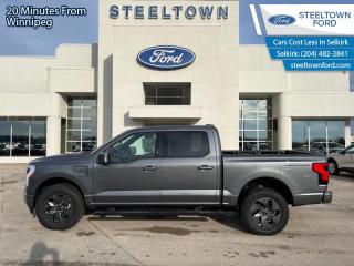 <b>Leather Seats, Ford Co-Pilot360+, Tow Technology Package, Power Running Boards, Max Trailer Tow Package!</b><br> <br> <br> <br>We value your TIME, we wont waste it or your gas is on us!   We offer extended test drives and if you cant make it out to us we will come straight to you!<br> <br>  Built to get the job done right, this impressive F-150 Lightning is more than a concept, it is execution on a game changing scale. <br> <br>With an advanced all-electric powertrain, this F-150 Lightning continues the Ford Motors Legacy by producing a futuristic truck thats designed for the masses. More than just a concept, this F-150 Lightning proves that electric vehicles are more than just a gimmick, thanks to it impressive capability and massive network of electric charging station found throughout North America.<br> <br> This carbonized grey metallic Crew Cab 4X4 pickup   has an automatic transmission.<br> <br> Our F-150 Lightnings trim level is Lariat High Package. This F-150 Lightning with the Lariat High Package comes with an extra luxurious leather interior that features a massive sunroof, Fords SYNC 4A, complete with a larger 15 inch touchscreen, built-in navigation, wireless Apple CarPlay, Android Auto, and a premium Bang and Olufsen audio system. It also comes with heated and cooled front seats, a heated steering wheel, power adjustable pedals, heated second row seats, extended battery range, Ford Co-Pilot360 Active 2.0, and a super useful interior work surface. Additional features include a power locking tailgate, a large front trunk for extra storage, pro trailer backup assist, blind spot detection, lane keep assist, automatic emergency braking with pedestrian detection, accident evasion assist, and a 360 degree camera to help keep you safely on the road and so much more! This vehicle has been upgraded with the following features: Leather Seats, Ford Co-pilot360+, Tow Technology Package, Power Running Boards, Max Trailer Tow Package. <br><br> View the original window sticker for this vehicle with this url <b><a href=http://www.windowsticker.forddirect.com/windowsticker.pdf?vin=1FT6W1EV4PWG33840 target=_blank>http://www.windowsticker.forddirect.com/windowsticker.pdf?vin=1FT6W1EV4PWG33840</a></b>.<br> <br>To apply right now for financing use this link : <a href=http://www.steeltownford.com/?https://CreditOnline.dealertrack.ca/Web/Default.aspx?Token=bf62ebad-31a4-49e3-93be-9b163c26b54c&La target=_blank>http://www.steeltownford.com/?https://CreditOnline.dealertrack.ca/Web/Default.aspx?Token=bf62ebad-31a4-49e3-93be-9b163c26b54c&La</a><br><br> <br/> Weve discounted this vehicle $8500. Total  cash rebate of $14000 is reflected in the price. Credit includes $8,000 Delivery Allowance and $6,000 Non-Stackable Cash Purchase Assistance. Credit is available in lieu of subvented financing rates.  Incentives expire 2024-04-30.  See dealer for details. <br> <br>Family owned and operated in Selkirk for 35 Years.  <br>Steeltown Ford is located just 20 minutes North of the Perimeter Hwy, with an onsite banking center that offers free consultations. <br>Ask about our special dealer rates available through all major banks and credit unions.<br>Dealer retains all rebates, plus taxes, govt fees and Steeltown Protect Plus.<br>Steeltown Ford Protect Plus includes:<br>- Life Time Tire Warranty <br>Dealer Permit # 1039<br><br><br> Come by and check out our fleet of 100+ used cars and trucks and 220+ new cars and trucks for sale in Selkirk.  o~o