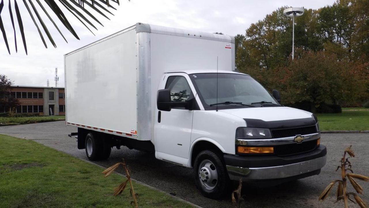 2019 Chevrolet Express G3500  16 Foot Cube Van, 6.0L V8 OHV 16V FFV engine, 8 cylinder, 2 door, automatic, RWD, cruise control, air conditioning, AM/FM radio, white exterior, grey interior, cloth. Certification and Decal valid Until October 2024. $47,930.00 plus $375 processing fee, $48,305.00 total payment obligation before taxes.  Listing report, warranty, contract commitment cancellation fee, financing available on approved credit (some limitations and exceptions may apply). All above specifications and information is considered to be accurate but is not guaranteed and no opinion or advice is given as to whether this item should be purchased. We do not allow test drives due to theft, fraud and acts of vandalism. Instead we provide the following benefits: Complimentary Warranty (with options to extend), Limited Money Back Satisfaction Guarantee on Fully Completed Contracts, Contract Commitment Cancellation, and an Open-Ended Sell-Back Option. Ask seller for details or call 604-522-REPO(7376) to confirm listing availability.