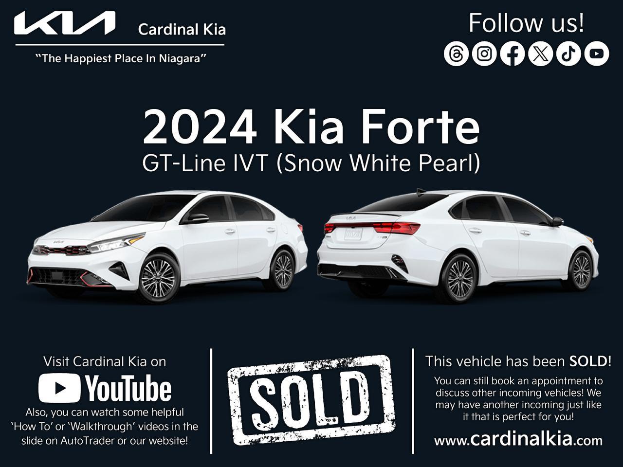 New 2024 Kia Forte GT-Line IVT for sale in Niagara Falls, ON