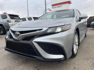 Check out this 2021 Camry SE! This 5 passenger Camry is equipped with back up camera, Bluetooth, Apple Car Play/Android Auto, leather/heated/power seats, alloy rims, has a clean accident history and is Toyota Certified which includes a stringent 160 point inspection so you can drive with confidence. Come in for a test drive today!
