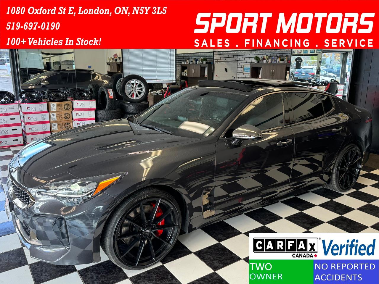 Used 2020 Kia Stinger GT Limited AWD 3.3T+HUD+Adptive Cruise+CLEANCARFAX for sale in London, ON