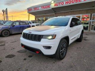 <div>2018 JEEP GRAND CHEROKEE TRAILHAWK 4X4 WITH 83622 KMS, NAVIGATION, BACKUP CAMERA, PANORAMIC ROOF, HEATED STEERING WHEEL, PUSH BUTTON START, BLUETOOTH, USB/AUX, PADDLE SHIFTERS, DRIVE MODES, AIR SUSPENSION, 4WD MODE, BLIND SPOT DETECTION, REMOTE START, HEATED SEATS, REAR HEATED SEATS, VENTILATED SEATS, MEMORY SEATS, LEATHER SEATS, CD/RADIO, AC, POWER WINDOWS LOCKS SEATS AND MORE! </div>