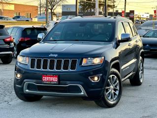 <p>CERTIFIED.. NO ACCIDENT</p><div><br />2014 JEEP GRAND CHEROKEE LIMTED</div><div> </div><div>EQUIPPED WITH A POTENT V6 ENGINE DELIVERING A DYNAMIC DRIVING EXPERIENCE, ALL-WHEEL DRIVE CAPABILITY TO MAINTAIN OPTIMAL TRACTION IN VARIOUS DRIVING CONDITIONS, LUXURIOUS COMFORT WITH LEATHER SEATS THAT INCLUDE HEAT AND A HEATED STEERING WHEEL, PANORAMIC SUNROOF, AND REVERSE PARKING ASSISTANCE.  <br /><br />?BEING SOLD CERTIFIED WITH SAFETY CERTIFICATION INCLUDED IN THE PRICE. <br /><br />?ALL OUR VEHICLES COMES WITH 3 MONTHS WARRANTY. UPGRADES UP TO 3 YEARS ARE AVAILABLE <br /><br />PRICE + HST NO EXTRA OR HIDDEN FEES.<br /><br />PLEASE CONTACT US TO BOOK YOUR APPOINTMENT FOR VIEWING AND TEST DRIVE.<br /><br />TERMINAL MOTORS <br />1421 SPEERS RD, OAKVILLE </div>