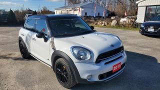 2015 MINI COUNTRYMAN COOPER S Manual featuring Hands-free phone, panoramic sunroof, heated leather seats, cruise control, tilt/telescopic steering, steering wheel controls, power windows, power door locks, power/heated mirrors, heated washer jets, air conditioning, AM/FM radio, MP3 playback in-dash CD, Bluetooth auxiliary audio input, Bluetooth wireless data link, daytime running lights, fog lights, auto delay off headlights, LED taillights, alarm anti-theft system, aluminum alloy wheels, keyless entry multi-function remote, multi-function display.<br><br>Purchase price: $16,888   HST and LICENSING<br><br>Certification is available for only $799 which includes 3 month or 3ooo km Lubrico warranty with $1000 per claim.<br> If not certified, by OMVIC regulations this vehicle is being sold AS-lS and is not represented as being in road worthy condition, mechanically sound or maintained at any guaranteed level of quality. The vehicle may not be fit for use as a means of transportation and may require substantial repairs at the purchaser   s expense. It may not be possible to register the vehicle to be driven in its current condition.<br><br>CARFAX PROVIDED FOR EVERY VEHICLE<br><br>WARRANTY: Extended warranty with different terms and coverages is available, please ask our representative for more details.<br>FINANCING: Bad Credit? Good Credit? No Credit? We work with you to find the best financing plan that fits your budget. Our specialists are happy to assist you with all necessary information.<br>TRADE-IN OR SELL: Upgrade your ride by trading-in your vehicle and save on taxes, or Sell it to us, and get the best value for your current vehicle.<br><br>Smart Wheels Used Car Dealership<br>642 Dunlop St West, Barrie, ON L4N 9M5<br>Phone: (705)721-1341<br>Email: Info@swcarsales.ca<br>Web: www.swcarsales.ca