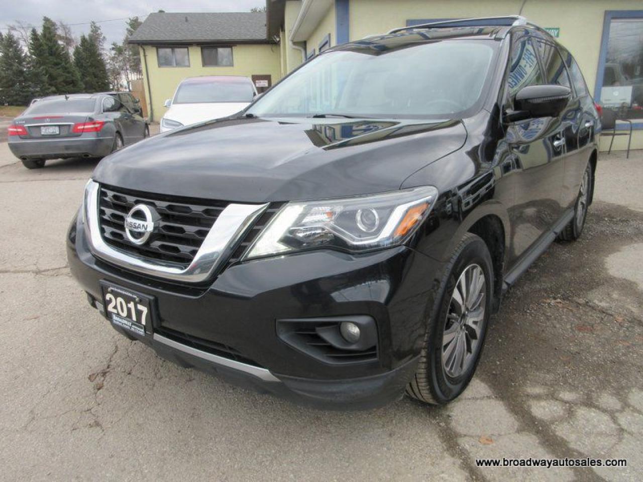 Used 2017 Nissan Pathfinder FOUR-WHEEL DRIVE SL-MODEL 7 PASSENGER 3.5L - V6.. BENCH & 3RD ROW.. NAVIGATION.. DUAL SUNROOF.. BACK-UP CAMERA.. LEATHER.. HEATED SEATS & WHEEL.. for sale in Bradford, ON