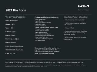Used 2021 Kia Forte EX Apple Carplay | Heated Front Seats for sale in Winnipeg, MB