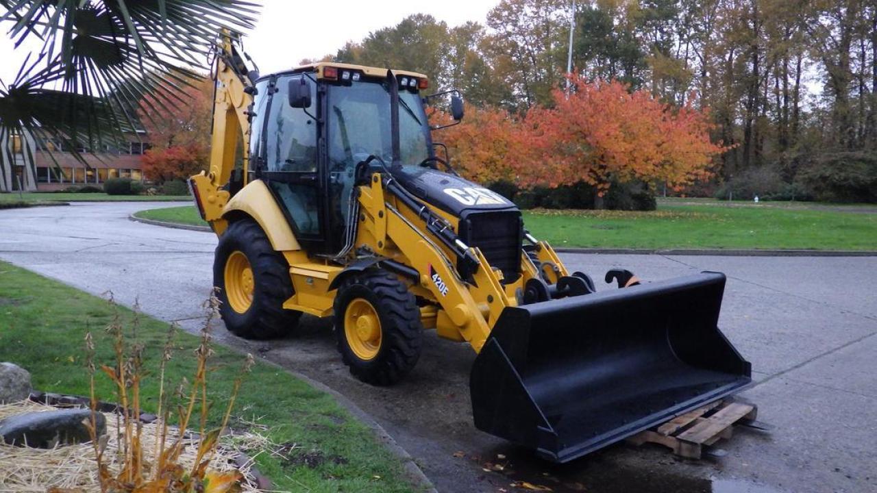 2011 Caterpillar 420E IT Backhoe Loader Forks and Bucket, 4x4 With Rear Stabilizers Diesel, 1 door, automatic, air conditioning, Air suspension seat, 8 working lights, new gauge cluster, joystick controls, Pilot. operated stabilizer, 3054C  Direct Injection Turbocharged engine, single tilt loader linkage, loader controls, tilt up hood, backup alarm,  deluxe cab with air conditioning, flow sharing Hydraulic valves, smoother shifts, ride control system, flip over stabilizer,   yellow exterior, black interior, cloth. Hour metre changed by caterpillar at 6415 hours plus 257 hours = 6630 total hours. $69,500.00 plus $375 processing fee, $69,875.00 total payment obligation before taxes.  Listing report, warranty, contract commitment cancellation fee, financing available on approved credit (some limitations and exceptions may apply). All above specifications and information is considered to be accurate but is not guaranteed and no opinion or advice is given as to whether this item should be purchased. We do not allow test drives due to theft, fraud and acts of vandalism. Instead we provide the following benefits: Complimentary Warranty (with options to extend), Limited Money Back Satisfaction Guarantee on Fully Completed Contracts, Contract Commitment Cancellation, and an Open-Ended Sell-Back Option. Ask seller for details or call 604-522-REPO(7376) to confirm listing availability.