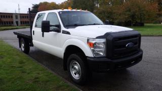 2015 Ford F-350 SD Flat Deck 4WD, 6.2L V8 OHV 16V engine, 8 cylinder, 4 door, automatic, 4WD, 4-Wheel ABS, cruise control, AM/FM radio, CD player, power door locks, power windows, power mirrors, white exterior, black interior, cloth. Certification and Decal Valid Until September 2024. $33,510.00 plus $375 processing fee, $33,885.00 total payment obligation before taxes.  Listing report, warranty, contract commitment cancellation fee, financing available on approved credit (some limitations and exceptions may apply). All above specifications and information is considered to be accurate but is not guaranteed and no opinion or advice is given as to whether this item should be purchased. We do not allow test drives due to theft, fraud and acts of vandalism. Instead we provide the following benefits: Complimentary Warranty (with options to extend), Limited Money Back Satisfaction Guarantee on Fully Completed Contracts, Contract Commitment Cancellation, and an Open-Ended Sell-Back Option. Ask seller for details or call 604-522-REPO(7376) to confirm listing availability.