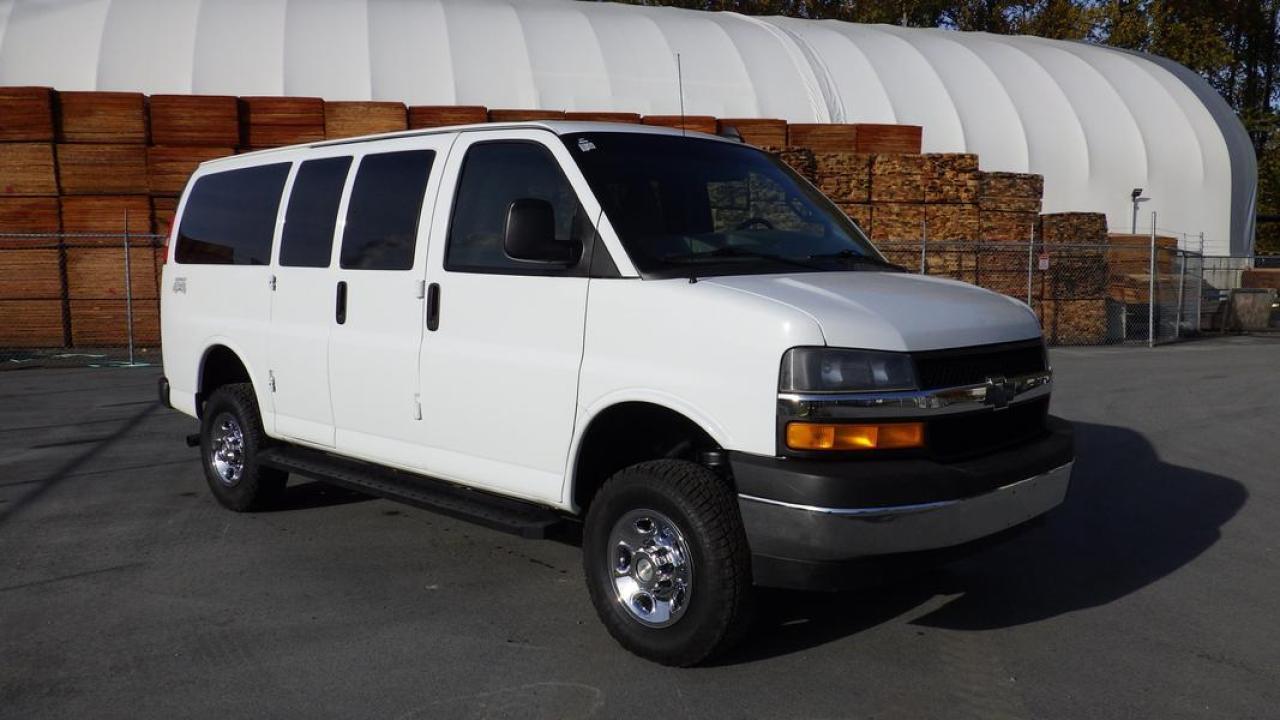 2018 Chevrolet Express 3500 12 Passenger Van 4WD, Quigley aftermarket 4 wheel drive system, 6.0L V8 OHV 16V FFV engine, 8 cylinder, 2 door, automatic, RWD, 4-Wheel ABS, cruise control, air conditioning, AM/FM radio, power windows, power mirrors, white exterior, grey interior, cloth. Certificate and Decal valid to November 2024. $67,750.00 plus $375 processing fee, $68,125.00 total payment obligation before taxes.  Listing report, warranty, contract commitment cancellation fee, financing available on approved credit (some limitations and exceptions may apply). All above specifications and information is considered to be accurate but is not guaranteed and no opinion or advice is given as to whether this item should be purchased. We do not allow test drives due to theft, fraud and acts of vandalism. Instead we provide the following benefits: Complimentary Warranty (with options to extend), Limited Money Back Satisfaction Guarantee on Fully Completed Contracts, Contract Commitment Cancellation, and an Open-Ended Sell-Back Option. Ask seller for details or call 604-522-REPO(7376) to confirm listing availability.