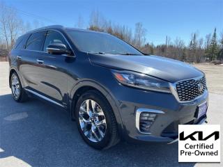 <b>Nappa Leather, Heated Seats, Heated Steering Wheel, Lane Departure Warning, Blind Spot Detection, Panoramic Sunroof, 19 Wheels, Accident Free on Carfax Report, Local Trade not a Rental, Non-Smoker, Fresh Oil Change, Certified! </b><br>   Compare at $32900 - Kia of Timmins is just $30995! <br> <br>   With such a smooth ride, linear power delivery and a responsive handling behavior, this Kia Sorento is worthy of being your next family SUV. This  2019 Kia Sorento is for sale today in Timmins. <br> <br>This 2019 Kia Sorento is a classy, comfortable, and capable SUV that is built to be the perfect family hauler. It boasts one of the best designed and built interiors within its class, and an elegant exterior design that is sure to capture attention. It delivers a responsive handling feel, while also being very restrained and supple regardless of the road condition. This Kia Sorento does just about everything with grace, confidence and style.This  SUV has 73,800 kms and is a Certified Pre-Owned vehicle. Its  dark grey in colour  . It has an automatic transmission and is powered by a  290HP 3.3L V6 Cylinder Engine.  And its got a certified used vehicle warranty for added peace of mind. <br> <br> Our Sorentos trim level is SXL Limited AWD. This SXL is equipped with next level luxury features like premium heated Nappa leather seats, navigation, air cooled front seats, premium Harman Kardon speaker system, and directionally adaptive LED lighting. Another reason to look at this trim level is a driver assistance suite complete with lane keep assist, driver attention alert, forward collision mitigation, 360 degree camera, adaptive cruise control, high beam assist, and blind spot detection. Other premium features include a sunroof, memory driver seat, smart power liftgate, UVO smartphone connectivity, wireless charging, heated steering wheel, leather steering wheel and shifter, Apple CarPlay, Android Auto, 8 inch touchscreen, Bluetooth, dual zone automatic climate control, 110V household style outlet, power folding side mirrors with turn signals, remote keyless entry, and obstacle detection. This vehicle has been upgraded with the following features: Air, Rear Air, Tilt, Cruise, Power Windows, Power Locks, Power Mirrors. <br> <br>To apply right now for financing use this link : <a href=https://www.kiaoftimmins.com/timmins-ontario-car-loan-application target=_blank>https://www.kiaoftimmins.com/timmins-ontario-car-loan-application</a><br><br> <br/>Kia Certified Pre-Owned vehicles are the most reliable pre-owned vehicles on the road. At Kia, were so sure of this, we stand behind our vehicles with a no hassle 30 day / 2,000 kmexchange privilege. We offer the following benefits: 135 point vehicle inspection, paintless dent removal coverage, key and keyless remote replacement coverage, mechanical breakdown protection (optional coverage), filter changes, $500 graduate bonus (if applicable), CarFax vehicle history report, SiriusXM satellite radio trial, fully backed by Kia Canada. For more information, please contact one of our professional staff at Kia of Timmins.<br> <br/><br> Buy this vehicle now for the lowest bi-weekly payment of <b>$229.76</b> with $0 down for 84 months @ 8.99% APR O.A.C. ( Plus applicable taxes -  Plus applicable fees   / Total Obligation of $41816  ).  See dealer for details. <br> <br>As a local, family owned and operated dealership we look to be your number one place to buy your new vehicle! Kia of Timmins has been serving a large community across northern Ontario since 2001 and focuses highly on customer satisfaction. Our #1 priority is to make you feel at home as soon as you step foot in our dealership. Family owned and operated, our business is in Timmins, Ontario the city with the heart of gold. Also positioned near many towns in which we service such as: South Porcupine, Porcupine, Gogama, Foleyet, Chapleau, Wawa, Hearst, Mattice, Kapuskasing, Moonbeam, Fauquier, Smooth Rock Falls, Moosonee, Moose Factory, Fort Albany, Kashechewan, Abitibi Canyon, Cochrane, Iroquois falls, Matheson, Ramore, Kenogami, Kirkland Lake, Englehart, Elk Lake, Earlton, New Liskeard, Temiskaming Shores and many more.We have a fresh selection of new & used vehicles for sale for you to choose from. If we dont have what you need, we can find it! All makes and models are within our reach including: Dodge, Chrysler, Jeep, Ram, Chevrolet, GMC, Ford, Honda, Toyota, Hyundai, Mitsubishi, Nissan, Lincoln, Mazda, Subaru, Volkswagen, Mini-vans, Trucks and SUVs.<br><br>We are located at 1285 Riverside Drive, Timmins, Ontario. Too far way? We deliver anywhere in Ontario and Quebec!<br><br>Come in for a visit, call 1-800-661-6907 to book a test drive or visit <a href=https://www.kiaoftimmins.com>www.kiaoftimmins.com</a> for complete details. All prices are plus HST and Licensing.<br><br>We look forward to helping you with all your automotive needs!<br> o~o