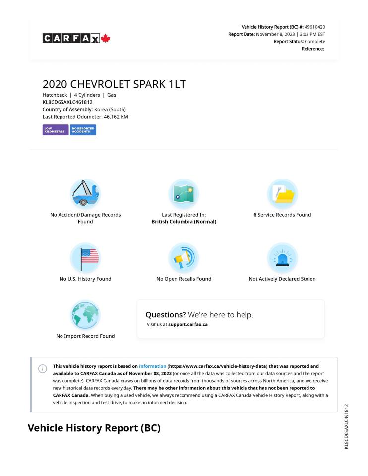 2020 Chevrolet Chevrolet Spark 1LT  Photo