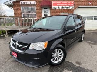 <p>Super-Clean Dodge Grand Caravan from Nobleton, ON! This SXT model comes with great options inside and out that are perfect for the whole family! The exterior looks great in its Black paint and factory alloy wheels, featuring keyless entry, tinted privacy glass, headlights, roof rack rails, a sleek rear spoiler, a powerful 3.6L V6 engine, and an automatic transmission! The interior is clean and comfortable with cloth seating for all seven occupants, FULL STOWNGO seating in the rear rows, power door locks, mirrors, and windows, including rear power-out windows, a power-adjustable drivers seat with lumbar support, a leather-wrapped steering wheel with audio and cruise controls, an easy to read and use gauge cluster, large central touch screen AM/FM/XM Satellite Radio with UConnect Bluetooth, Backup camera, CD player and DVD entertainment system, Dual-Zone A/C climate control with rear A/C settings, front and rear window defrost settings, ECO driving mode for improved fuel efficiency, 115V power mode, plenty of cup holders, storage USB/AUX/12V accessory ports and more!</p><p> </p><p>Call (905) 623-2906</p><p> </p><p>Text Ryan: (905) 429-9680 or Email: ryan@markrainford.ca</p><p> </p><p>Text Mark: (905) 431-0966 or Email: mark@markrainford.ca</p>