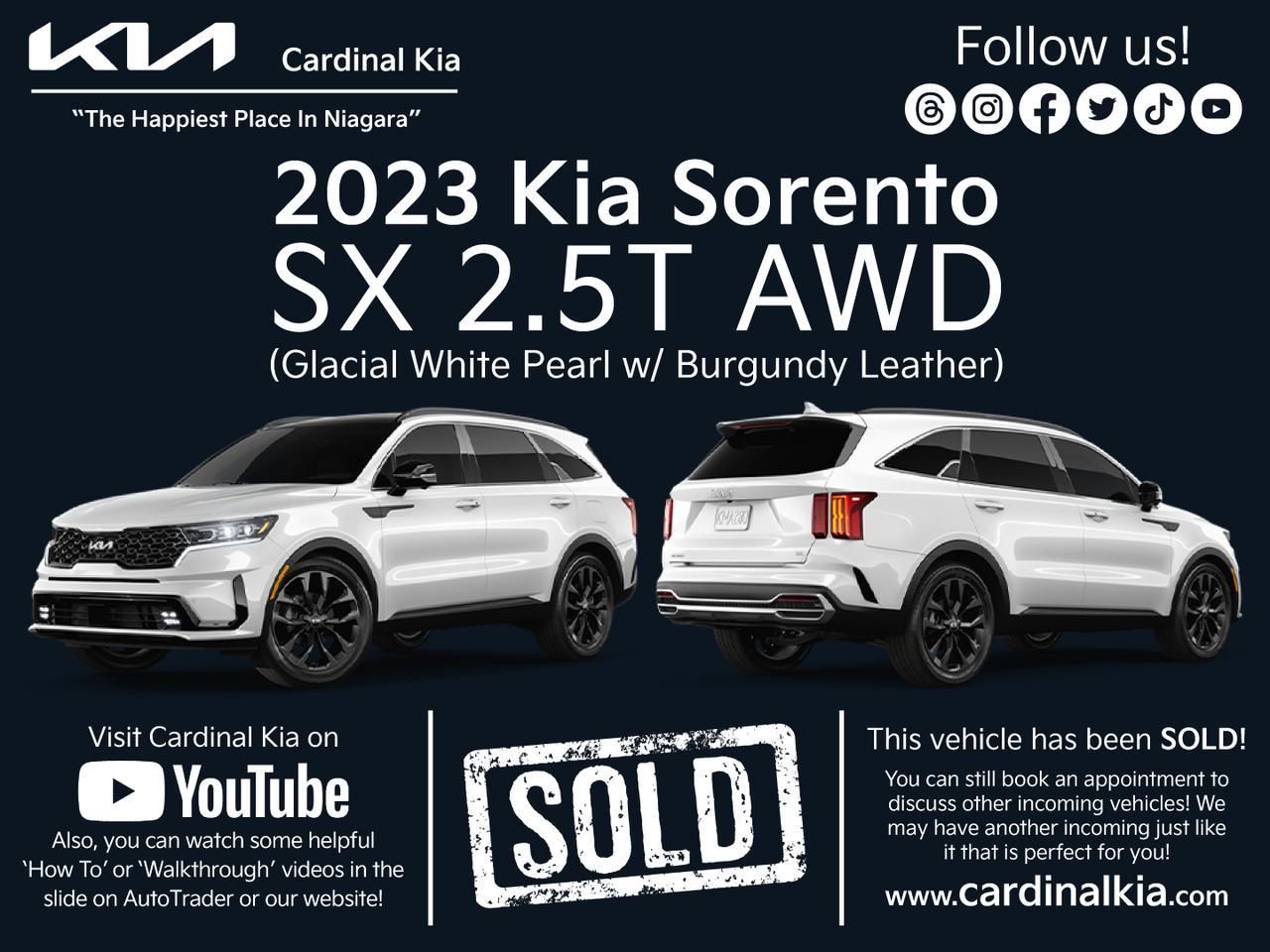 New 2023 Kia Sorento SX Burgundy Leather for sale in Niagara Falls, ON