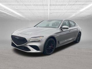 WINTER RIMS AND TIRES INCLUDED! 2023 Genesis G70 3.3T Sport: Elevating Performance and LuxuryPowerful Performance:Under the hood of the 2023 Genesis G70 3.3T Sport roars a potent 3.3-liter turbocharged engine, delivering an exhilarating blend of power and precision. With a focus on performance, this model is engineered to provide a thrilling driving experience, whether youre navigating city streets or conquering winding roads.Sleek and Dynamic Design:The exterior of the G70 3.3T Sport is a visual testament to its performance capabilities. A sporty and aerodynamic design, coupled with distinctive styling elements, creates an athletic and commanding presence on the road. From its bold grille to its sleek profile, every detail exudes confidence and sophistication.Luxurious Interior:Step inside, and youll find an interior that seamlessly combines luxury and sportiness. Premium materials, meticulous craftsmanship, and ergonomic design elements create a cockpit-like environment. The G70 3.3T Sport offers a refined and comfortable space where the driver and passengers can enjoy every moment of the journey.Advanced Technology:The 2023 G70 3.3T Sport is equipped with state-of-the-art technology to enhance your driving experience. An intuitive infotainment system, advanced connectivity features, and driver-assistance technologies ensure that you stay connected and in control, whether youre navigating traffic or embarking on a road trip.Performance-Oriented Handling:Designed for enthusiasts, the G70 3.3T Sport boasts performance-oriented handling. A finely-tuned suspension system, precise steering, and advanced driving dynamics contribute to a responsive and engaging ride. This model is not just about power; its about the thrill of the drive.Safety Features:Safety is paramount in the G70 3.3T Sport. Advanced safety features and driver-assistance technologies are seamlessly integrated to provide an extra layer of protection, ensuring that you can enjoy the performance without compromising on safety.Exclusive Sport Features:The 3.3T Sport model may come with exclusive sport-oriented features, such as performance-tuned exhaust, sport seats, and unique exterior accents, further emphasizing its dynamic personality.In summary, the 2023 Genesis G70 3.3T Sport is a perfect fusion of performance and luxury, offering a driving experience that caters to those who seek a powerful and exhilarating ride without sacrificing the refinement and comfort expected from a premium vehicle.