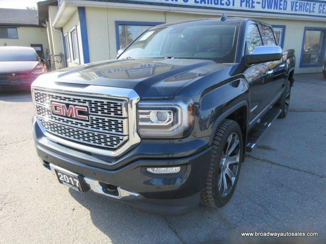 Used 2017 GMC Sierra 1500 LOADED DENALI-EDITION 5 PASSENGER 5.3L - V8.. 4X4.. CREW-CAB.. SHORTY.. NAVIGATION.. LEATHER.. HEATED SEATS & WHEEL.. BACK-UP CAMERA.. POWER PEDALS.. for sale in Bradford, ON