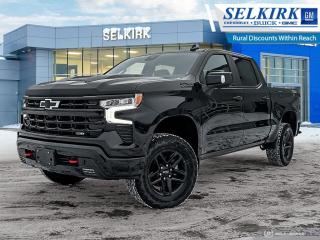 <b>Off Road Suspension,  Skid Plates,  Aluminum Wheels,  Remote Start,  EZ Lift Tailgate!</b><br> <br> <br> <br>  With a bold profile and distinctive stance, this 2024 Silverado turns heads and makes a statement on the jobsite, out in town or wherever life leads you. <br> <br>This 2024 Chevrolet Silverado 1500 stands out in the midsize pickup truck segment, with bold proportions that create a commanding stance on and off road. Next level comfort and technology is paired with its outstanding performance and capability. Inside, the Silverado 1500 supports you through rough terrain with expertly designed seats and robust suspension. This amazing 2024 Silverado 1500 is ready for whatever.<br> <br> This black Crew Cab 4X4 pickup   has an automatic transmission and is powered by a  355HP 5.3L 8 Cylinder Engine.<br> <br> Our Silverado 1500s trim level is LT Trail Boss. Blending iconic appearance with off road capability, this adventure-ready Silverado 1500 LT Trail Boss is ready for anything you put in front of it. This rugged pickup comes loaded with Chevrolets legendary Z71 off road suspension and a 2 inch lift, an exclusive raised hood with black inserts, exclusive aluminum wheels, underbody skid plates, a useful trailer hitch, remote engine start, an EZ Lift tailgate and a 10 way power driver seat. It also comes with Chevrolets Premium Infotainment 3 system that features a larger touchscreen display, wireless Apple CarPlay, wireless Android Auto, and SiriusXM. Additional features include forward collision warning with automatic braking, lane keep assist, intellibeam LED headlights and fog lights, an HD rear view camera and hill descent control. This vehicle has been upgraded with the following features: Off Road Suspension,  Skid Plates,  Aluminum Wheels,  Remote Start,  Ez Lift Tailgate,  Forward Collision Alert,  Lane Keep Assist. <br><br> <br>To apply right now for financing use this link : <a href=https://www.selkirkchevrolet.com/pre-qualify-for-financing/ target=_blank>https://www.selkirkchevrolet.com/pre-qualify-for-financing/</a><br><br> <br/> Weve discounted this vehicle $3247. Total  cash rebate of $6000 is reflected in the price. Credit includes $6,000 Non-Stackable Cash Delivery Allowance. <br> Buy this vehicle now for the lowest bi-weekly payment of <b>$520.53</b> with $0 down for 96 months @ 10.99% APR O.A.C. ( Plus applicable taxes -  Plus applicable fees   ).  Incentives expire 2024-02-29.  See dealer for details. <br> <br>Selkirk Chevrolet Buick GMC Ltd carries an impressive selection of new and pre-owned cars, crossovers and SUVs. No matter what vehicle you might have in mind, weve got the perfect fit for you. If youre looking to lease your next vehicle or finance it, we have competitive specials for you. We also have an extensive collection of quality pre-owned and certified vehicles at affordable prices. Winnipeg GMC, Chevrolet and Buick shoppers can visit us in Selkirk for all their automotive needs today! We are located at 1010 MANITOBA AVE SELKIRK, MB R1A 3T7 or via phone at 866-735-5475 .<br> Come by and check out our fleet of 70+ used cars and trucks and 240+ new cars and trucks for sale in Selkirk.  o~o