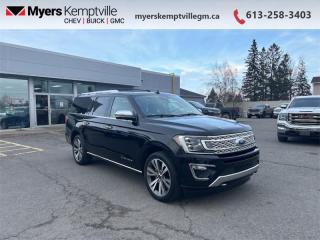<b>Navigation,  Sunroof,  Leather Seats,  Cooled Seats,  Android Auto!</b><br> <br>     This  2020 Ford Expedition is for sale today. <br> <br>This Ford Expedition Max sets the benchmark for all other full size SUVs in multiple categories. From its vast and comfortable interior, to the excellent driving dynamics it delivers uncompromized towing capability, there isnt much this Expedition cant do. Power, style and plenty of space for passengers and cargo give the Ford Expedition its swagger and imposing presence on the road. This  SUV has 97,603 kms. Its  black in colour  . It has an automatic transmission and is powered by a  400HP 3.5L V6 Cylinder Engine. <br> <br> Our Expeditions trim level is Platinum Max. Stepping up to this Ford Expedition Platinum Max is a wise choice as youll receive plenty of luxurious features such as exclusive aluminum wheels and exclusive exterior styling, a dual-row power sunroof, a power tailgate, power running boards, a premium Bang and Oulfsen 12 speaker stereo, an 8 inch touchscreen paired with navigation, Apple CarPlay, Android Auto, SiriusXM and SYNC 3 with enhanced voice recognition. Additional premium features include lane keep assist, power heated and cooled luxury leather seats with power adjustable pedals, a mobile hotspot, a heated leather steering wheel, proximity keyless entry with smart device remote engine start, Ford Co-Pilot360 that adds a 360 degree camera, active park assist, automatic emergency braking, front and rear park assist, blind spot monitoring plus rear cross traffic alert. This vehicle has been upgraded with the following features: Navigation,  Sunroof,  Leather Seats,  Cooled Seats,  Android Auto,  Apple Carplay,  Heated Steering Wheel. <br> To view the original window sticker for this vehicle view this <a href=http://www.windowsticker.forddirect.com/windowsticker.pdf?vin=1FMJK1MT1LEB00796 target=_blank>http://www.windowsticker.forddirect.com/windowsticker.pdf?vin=1FMJK1MT1LEB00796</a>. <br/><br> <br>To apply right now for financing use this link : <a href=https://www.myerskemptvillegm.ca/finance/ target=_blank>https://www.myerskemptvillegm.ca/finance/</a><br><br> <br/><br> Buy this vehicle now for the lowest bi-weekly payment of <b>$439.75</b> with $0 down for 84 months @ 9.99% APR O.A.C. ( Plus applicable taxes -  Plus applicable fees   ).  See dealer for details. <br> <br>Myers deals with almost every major lender and can offer the most competitive financing options available. All of our premium used vehicles are fully detailed, subjected to a minimum 150 point inspection and are fully backed by the dealership and General Motors. <br><br>For more details on our Myers Exclusive Engine Transmission for life coverage, follow this link: <a href=https://www.myerskanatagm.ca/myers-engine-transmission-for-life/>Life Time Coverage</a>*LIFETIME ENGINE TRANSMISSION WARRANTY NOT AVAILABLE ON VEHICLES WITH KMS EXCEEDING 140,000KM, VEHICLES 8 YEARS & OLDER, OR HIGHLINE BRAND VEHICLE(eg. BMW, INFINITI. CADILLAC, LEXUS...) o~o