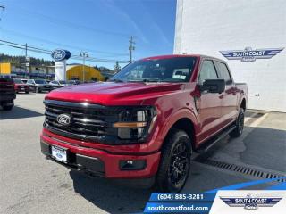<b>XLT Black Appearance Package, 18 Aluminum Wheels, Tow Package, Tailgate Step, Spray-In Bed Liner!</b><br> <br>   The Ford F-Series is the best-selling vehicle in Canada for a reason. Its simply the most trusted pickup for getting the job done. <br> <br>Just as you mould, strengthen and adapt to fit your lifestyle, the truck you own should do the same. The Ford F-150 puts productivity, practicality and reliability at the forefront, with a host of convenience and tech features as well as rock-solid build quality, ensuring that all of your day-to-day activities are a breeze. Theres one for the working warrior, the long hauler and the fanatic. No matter who you are and what you do with your truck, F-150 doesnt miss.<br> <br> This rapid red metallic tinted clearcoat Crew Cab 4X4 pickup   has a 10 speed automatic transmission and is powered by a  400HP 3.5L V6 Cylinder Engine.<br> <br> Our F-150s trim level is XLT. This XLT trim steps things up with running boards, dual-zone climate control and a 360 camera system, along with great standard features such as class IV tow equipment with trailer sway control, remote keyless entry, cargo box lighting, and a 12-inch infotainment screen powered by SYNC 4 featuring voice-activated navigation, SiriusXM satellite radio, Apple CarPlay, Android Auto and FordPass Connect 5G internet hotspot. Safety features also include blind spot detection, lane keep assist with lane departure warning, front and rear collision mitigation and automatic emergency braking. This vehicle has been upgraded with the following features: Xlt Black Appearance Package, 18 Aluminum Wheels, Tow Package, Tailgate Step, Spray-in Bed Liner, Power Sliding Rear Window, Power Folding Mirrors. <br><br> View the original window sticker for this vehicle with this url <b><a href=http://www.windowsticker.forddirect.com/windowsticker.pdf?vin=1FTFW3L82RKD19851 target=_blank>http://www.windowsticker.forddirect.com/windowsticker.pdf?vin=1FTFW3L82RKD19851</a></b>.<br> <br>To apply right now for financing use this link : <a href=https://www.southcoastford.com/financing/ target=_blank>https://www.southcoastford.com/financing/</a><br><br> <br/>    0% financing for 60 months. 1.99% financing for 84 months. <br> Buy this vehicle now for the lowest bi-weekly payment of <b>$459.37</b> with $0 down for 84 months @ 1.99% APR O.A.C. ( Plus applicable taxes -  $595 Administration Fee included    / Total Obligation of $83605  ).  Incentives expire 2024-05-31.  See dealer for details. <br> <br> <br>LEASING:<br><br>Estimated Lease Payment: $417 bi-weekly <br>Payment based on 2.99% lease financing for 48 months with $0 down payment on approved credit. Total obligation $43,470. Mileage allowance of 16,000 KM/year. Offer expires 2024-05-31.<br><br><br>Call South Coast Ford Sales or come visit us in person. Were convenient to Sechelt, BC and located at 5606 Wharf Avenue. and look forward to helping you with your automotive needs. <br><br> Come by and check out our fleet of 20+ used cars and trucks and 110+ new cars and trucks for sale in Sechelt.  o~o