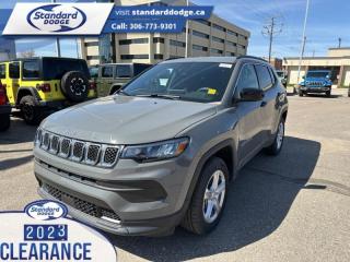 <b>2.0L I4 DOHC DI Turbo Engine w/ ESS, Sport Appearance Plus!</b><br> <br> <br> <br>  With outstanding off-road capability augmented by refined on-road manners, this 2024 Jeep Compass offers the best of both worlds. <br> <br>Keeping with quintessential Jeep engineering, this 2024 Compass sports a striking exterior design, with an extremely refined interior, loaded with the latest and greatest safety, infotainment and convenience technology. This SUV also has the off-road prowess to booth, with rugged build quality and great reliability to ensure that you get to your destination and back, as many times as you want. <br> <br> This sting-gray clear coat SUV  has a 8 speed automatic transmission and is powered by a  200HP 2.0L 4 Cylinder Engine.<br> <br> Our Compasss trim level is Sport. This Jeep Compass Sport comes well-equipped with great standard features such as heated front seats, an 10.1-inch infotainment screen powered by Uconnect 5 with Apple CarPlay and Android Auto, towing equipment including trailer sway control, push button start, air conditioning, cruise control with steering wheel controls, and front and rear cupholders. Safety features also include lane keeping assist with lane departure warning, forward collision warning with active braking, driver monitoring alert, and a rearview camera. This vehicle has been upgraded with the following features: 2.0l I4 Dohc Di Turbo Engine W/ Ess, Sport Appearance Plus. <br><br> View the original window sticker for this vehicle with this url <b><a href=http://www.chrysler.com/hostd/windowsticker/getWindowStickerPdf.do?vin=3C4NJDAN0RT591564 target=_blank>http://www.chrysler.com/hostd/windowsticker/getWindowStickerPdf.do?vin=3C4NJDAN0RT591564</a></b>.<br> <br>To apply right now for financing use this link : <a href=https://standarddodge.ca/financing target=_blank>https://standarddodge.ca/financing</a><br><br> <br/><br>* Visit Us Today *Youve earned this - stop by Standard Chrysler Dodge Jeep Ram located at 208 Cheadle St W., Swift Current, SK S9H0B5 to make this car yours today! <br> Pricing may not reflect additional accessories that have been added to the advertised vehicle<br><br> Come by and check out our fleet of 30+ used cars and trucks and 90+ new cars and trucks for sale in Swift Current.  o~o