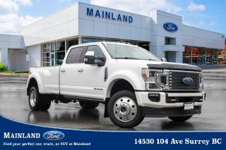 <p><strong><span style=font-family:Arial; font-size:18px;>Revel in the pure joy of driving with this beautifully crafted vehicle, a used 2021 Ford F-450 Platinum..</span></strong></p> <p><strong><span style=font-family:Arial; font-size:18px;>This powerhouse Pickup, proud in its white exterior with a sleek black interior, stands as a testament to Fords commitment to superior design and engineering..</span></strong> <br> Fasten your seatbelts and brace yourself for a liberating journey powered by its potent 6.7L 8cylinder engine paired with a 10-Speed Automatic transmission offering a seamless driving experience.. This stunning F-450 is more than just a vehicle; its an invitation to conquer the road, no matter the conditions.</p> <p><strong><span style=font-family:Arial; font-size:18px;>With just 99025 km on the dial, this rugged beauty is well-seasoned and ready to serve your adventurous spirit..</span></strong> <br> Stand out from the crowd with its adjustable pedals, traction control, and a navigation system that ensures you never lose your way.. The interior of this Platinum trim is a perfect blend of sophistication and practicality.</p> <p><strong><span style=font-family:Arial; font-size:18px;>It boasts a tachometer, compass, air conditioning, power windows, and power steering..</span></strong> <br> With the luxurious touch of leather upholstery and a memory seat, youre guaranteed a comfortable ride every time.. Enjoy the convenience of an auto-dimming rearview mirror, automatic temperature control, and a garage door transmitter.</p> <p><strong><span style=font-family:Arial; font-size:18px;>Safety is paramount in this F-450, featuring ABS brakes, dual front impact airbags, dual front side impact airbags, and an electronic stability system..</span></strong> <br> Its equipped with a rain-sensing wipers system, speed control, and a rear window defroster for those unpredictable weather days.. The exterior parking camera system ensures a clear view from all angles, enhancing your confidence and control.</p> <p><strong><span style=font-family:Arial; font-size:18px;>At Mainland Ford, we understand that buying a car is a significant decision, which is why we speak your language, literally and figuratively..</span></strong> <br> Our friendly team is ready to walk you through every feature of this remarkable Ford F-450 Platinum.. Join us today and see for yourself why this Pickup is the perfect choice for those who value power, safety, and style.</p> <p><strong><span style=font-family:Arial; font-size:18px;>Remember, were not just selling you a vehicle; were offering a driving experience that will leave you craving the open road..</span></strong> <br> The Ford F-450 Platinum, where rugged meets refined.. Experience the difference today at Mainland Ford</p><hr />
<p><br />
<br />
To apply right now for financing use this link:<br />
<a href=https://www.mainlandford.com/credit-application/>https://www.mainlandford.com/credit-application</a><br />
<br />
Looking for a new set of wheels? At Mainland Ford, all of our pre-owned vehicles are Mainland Ford Certified. Every pre-owned vehicle goes through a rigorous 96-point comprehensive safety inspection, mechanical reconditioning, up-to-date service including oil change and professional detailing. If that isnt enough, we also include a complimentary Carfax report, minimum 3-month / 2,500 km Powertrain Warranty and a 30-day no-hassle exchange privilege. Now that is peace of mind. Buy with confidence here at Mainland Ford!<br />
<br />
Book your test drive today! Mainland Ford prides itself on offering the best customer service. We also service all makes and models in our World Class service center. Come down to Mainland Ford, proud member of the Trotman Auto Group, located at 14530 104 Ave in Surrey for a test drive, and discover the difference!<br />
<br />
*** All pre-owned vehicle sales are subject to a $599 documentation fee, $149 Fuel Surcharge, $599 Safety and Convenience Fee and $500 Finance Placement Fee (if applicable) plus applicable taxes. ***<br />
<br />
VSA Dealer# 40139</p>

<p>*All prices plus applicable taxes, applicable environmental recovery charges, documentation of $599 and full tank of fuel surcharge of $76 if a full tank is chosen. <br />Other protection items available that are not included in the above price:<br />Tire & Rim Protection and Key fob insurance starting from $599<br />Service contracts (extended warranties) for coverage up to 7 years and 200,000 kms starting from $599<br />Custom vehicle accessory packages, mudflaps and deflectors, tire and rim packages, lift kits, exhaust kits and tonneau covers, canopies and much more that can be added to your payment at time of purchase<br />Undercoating, rust modules, and full protection packages starting from $199<br />Financing Fee of $500 when applicable<br />Flexible life, disability and critical illness insurances to protect portions of or the entire length of vehicle loan</p>