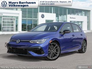 <b>Leather Seats, Sunroof!</b><br> <br> <br> <br>  Delivering on both form and function, this 2024 Volkswagen Golf R masterfully balances an aggressive and purposeful design with genuine practicality. <br> <br>This 2024 Volkswagen Golf R still remains the bonafide gold standard for a sporty and capable hatchback with genuine versatility and practicality. The interior of the new Golf R welcomes you with refined levels of comfort, with premium sports seats, an ergonomic steering wheel, and a host of innovative safety and assistive technology. With a clever all-wheel drive system and superbly optimized handling, confidence levels and driving satisfaction are at a constant high in this 2024 Volkswagen Golf R.<br> <br> This lapiz blue metallic hatchback  has an automatic transmission and is powered by a  2.0L I4 16V GDI DOHC Turbo engine.<br> <br> Our Golf Rs trim level is DSG. Known as the ultimate German hot hatch, this Golf R manual features sport-tuned adaptive suspension, diamond-cut alloy wheels, a fixed wing spoiler, an 8-speaker Harman Kardon audio system, wireless Apple CarPlay and Android Auto, onboard navigation, a drivers heads up display unit, mobile device wireless charging, and SiriusXM streaming radio. Also standard include heated and ventilated Nappa leather front bucket seats R-badged headrests, power adjustment, lumbar support and memory function, a heated steering wheel, proximity keyless entry with push button start, dual-zone climate control, front and rear cupholders, and three 12-volt DC power outlets. Road safety is assured with blind spot monitoring, lane keep assist, lane departure warning, front and rear collision mitigation, park assist with parking sensors, and autonomous emergency braking. This vehicle has been upgraded with the following features: Leather Seats, Sunroof. <br><br> <br>To apply right now for financing use this link : <a href=https://www.barrhavenvw.ca/en/form/new/financing-request-step-1/44 target=_blank>https://www.barrhavenvw.ca/en/form/new/financing-request-step-1/44</a><br><br> <br/>    6.99% financing for 84 months. <br> Buy this vehicle now for the lowest bi-weekly payment of <b>$398.43</b> with $0 down for 84 months @ 6.99% APR O.A.C. ( Plus applicable taxes -  $840 Documentation fee. Cash purchase selling price includes: Tire Stewardship ($20.00), OMVIC Fee ($12.50). (HST) are extra. </br>(HST), licence, insurance & registration not included </br>    ).  Incentives expire 2024-04-30.  See dealer for details. <br> <br> <br>LEASING:<br><br>Estimated Lease Payment: $352 bi-weekly <br>Payment based on 8.29% lease financing for 60 months with $0 down payment on approved credit. Total obligation $45,770. Mileage allowance of 16,000 KM/year. Offer expires 2024-04-30.<br><br><br>We are your premier Volkswagen dealership in the region. If youre looking for a new Volkswagen or a car, check out Barrhaven Volkswagens new, pre-owned, and certified pre-owned Volkswagen inventories. We have the complete lineup of new Volkswagen vehicles in stock like the GTI, Golf R, Jetta, Tiguan, Atlas Cross Sport, Volkswagen ID.4 electric vehicle, and Atlas. If you cant find the Volkswagen model youre looking for in the colour that you want, feel free to contact us and well be happy to find it for you. If youre in the market for pre-owned cars, make sure you check out our inventory. If you see a car that you like, contact 844-914-4805 to schedule a test drive.<br> Come by and check out our fleet of 30+ used cars and trucks and 60+ new cars and trucks for sale in Nepean.  o~o