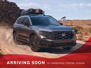 <p><strong>In the 2025 CR-V LXAll Wheel Drive, endless possibilities come standard.</strong></p>

<p>Experience an unparalleled connection to your surroundings with the CR-V LX AWD. This exceptional vehicle boasts a 1.5-litre, 16-valve, Direct Injection, DOHC, turbocharged 4-cylinder engine, packing a punch with 190 horsepower, and a continuous variable transmission (CVT).</p>

<p><strong>Efficiency at its Best: </strong>The ECON mode (Eco mode) is designed to intelligently adjust the i-VTEC® 4-cylinder engine and auxiliary systems, ensuring remarkable fuel efficiency, delivering an estimated 8.7/7.4/8.1 litres (City/Hwy/Combined) per 100 km.</p>

<p><strong>Safety First:</strong> The Honda Sensing technologies (safety technology), Adaptive Cruise Control with Low Speed Follow, Forward Collision Warning system, Collision Mitigation Braking system, Lane Departure Warning system, Lane Keeping Assist system, Road Departure Mitigation system, Blind Spot Information (BSI) System, Traffic Sign Recognition, Rear Cross Traffic Monitor system and Traffic Jam Assist are designed to help make your drive safer than ever before.</p>

<p><strong>Hill Start Assist:</strong> Worried about inclines? Hill Start Assist maintains brake pressure when you release the brake on an incline, preventing any unwanted rollbacks.</p>

<p><strong>Interior Comfort:</strong> Enjoy heated front seats and dual-zone automatic climate control with an air-filtration system, ensuring the perfect temperature for you and your passengers.</p>

<p><strong>Idle Stop for Efficiency:</strong> Our idle stop feature automatically stops and restarts the engine to maximize fuel economy, adapting to environmental and vehicle conditions.</p>

<p><strong>Seamless Connectivity:</strong> Stay connected with Apple CarPlay (Apple Auto) and Android Auto (Android Play), while the remote engine starter and proximity key entry system with pushbutton (push button) start get you on your way faster.</p>

<p><strong>Spacious and Safe:</strong> The 60/40 split fold-down rear seat with Lower Anchors and Tethers for Children (LATCH) offers ample space for your family and cargo.</p>

<p><strong>Real Time AWD:</strong> Experience a stable and confident drive on any road with our Real Time AWD and Intelligent Control System.</p>

<p><strong>Parking Made Easy:</strong> Navigate with confidence using the multi-angle rearview camera with dynamic guidelines. LED headlights, auto high-beams, and LED daytime running lights illuminate your path.</p>

<p><em><strong><span style=color:#ff0000>Premium paint charge of $300 is not included on all colours/models.</span> </strong></em></p>

<p><em><strong>Incoming factory order, available for sale.</strong></em></p>

<p>Experience the Difference at Cambridge Centre Honda! Why Test Drive Here? You choose: drive with a sales person or on your own, extended overnight and at home test drives available. Why Purchase Here? VIP Coupon Booklet: up to $1000 in service & other savings, FREE Ontario-Wide Delivery. Cambridge Centre Honda proudly serves customers from Cambridge, Kitchener, Waterloo, Brantford, Hamilton, Waterford, Brant, Woodstock, Paris, Branchton, Preston, Hespeler, Galt, Puslinch, Morriston, Roseville, Plattsville, New Hamburg, Baden, Tavistock, Stratford, Wellesley, St. Clements, St. Jacobs, Elmira, Breslau, Guelph, Fergus, Elora, Rockwood, Halton Hills, Georgetown, Milton and all across Ontario!</p>