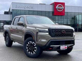 <b>Off-Road Package, Navigation, 360 Camera, Heated Seats, Apple CarPlay, Android Auto, Blind Spot Detection, Lane Departure Warning, Forward Collision Mitigation, Adaptive Cruise Control, Proximity Key, Climate Control, SiriusXM</b><br> <br> <br> <br>  With intense trucking capability, and the light size and power to tackle the trails, this 2024 Nissan Frontier is your tool and toy all in one. <br> <br>Massive power and massive fun, this 2024 Frontier proves that size isnt everything. Full of fun features for both work and play, along with best-in-class standard horsepower, this 2024 Frontier really is the king of midsize trucks. If you want one truck that can do it all in style and comfort, this 2024 Nissan Frontier is an easy choice.<br> <br> This baja glass pearl metallic CREW CAB 4X4 pickup   has an automatic transmission and is powered by a  310HP 3.8L V6 Cylinder Engine.<br> <br> Our Frontiers trim level is Crew Cab PRO-4X. This Frontier Pro is fully equipped for work or play with added NissanConnect with navigation and wi-fi, Bilstein shocks, a driver selectable rear locking diff, Class III towing equipment, three skid plates, a spray in bed liner, a rear step bumper, and a 360-degree camera with off-road mode. This midsize truck is an everyday workhorse with Class III towing equipment with sway control, automatic locking hubs, tow hooks, automatic LED headlamps, fog lamps, and two 120V outlets. Stay connected with modern technology features such as touchscreen with voice activation, Apple CarPlay, and Android Auto. Other great features include remote keyless entry and push button start, collision mitigation, lane departure warning, blind spot warning, and distance pacing.<br><br> <br>To apply right now for financing use this link : <a href=https://www.bourgeoisnissan.com/finance/ target=_blank>https://www.bourgeoisnissan.com/finance/</a><br><br> <br/><br>Discount on vehicle represents the Cash Purchase discount applicable and is inclusive of all non-stackable and stackable cash purchase discounts from Nissan Canada and Bourgeois Midland Nissan and is offered in lieu of sub-vented lease or finance rates. To get details on current discounts applicable to this and other vehicles in our inventory for Lease and Finance customer, see a member of our team. </br></br>Since Bourgeois Midland Nissan opened its doors, we have been consistently striving to provide the BEST quality new and used vehicles to the Midland area. We have a passion for serving our community, and providing the best automotive services around.Customer service is our number one priority, and this commitment to quality extends to every department. That means that your experience with Bourgeois Midland Nissan will exceed your expectations  whether youre meeting with our sales team to buy a new car or truck, or youre bringing your vehicle in for a repair or checkup.Building lasting relationships is what were all about. We want every customer to feel confident with his or her purchase, and to have a stress-free experience. Our friendly team will happily give you a test drive of any of our vehicles, or answer any questions you have with NO sales pressure.We look forward to welcoming you to our dealership located at 760 Prospect Blvd in Midland, and helping you meet all of your auto needs!<br> Come by and check out our fleet of 30+ used cars and trucks and 100+ new cars and trucks for sale in Midland.  o~o