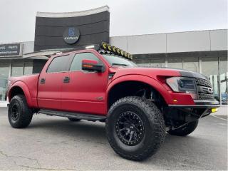 Looking for a custom build luxury pre runner. This is the one for you. 1 of a kind build, owners personal collection. This is a custom 1 off, links and description below. 

BAJA RACE READY (Drives better then factory on or off road)

Full HM Suspensions Race Kit 16" of front suspension travel with fully functioning 4WD
Full King 3.0 & king kong 4.0 coil overs, king front & rear bump stops, total of 96" wide
Video outlining front suspension in depth 
https://www.youtube.com/watch?v=rMpJM5EVecI
$25,000 US DOLLARS  just for kit not including a $12,000 US install ($40,000 suspension upgrade) 

Pro Charger super charger kit with intercooler high output $10,000 Plus Labor to install

https://www.procharger.com/truck-superchargers/ford-truck/2014-2010-svt-raptor-6-2-5-4-3v/
https://procharger.ca/2014-10-ford-f150-svt-raptor-62-stage-2-intercooled-system-with-p-1sc1fs211-sci-62.html

Complete Borla performance stainless exhaust system with long tube headers & full Touring exhaust system $6000 US plus labor

KC HiLiTES KC M-RACK complete with LED side lights, &  Gravity® LED Pro6 LED Light Bar $4000 plus labor

SVC Pre Runner front & rear bumpers with Dual Baja design light bar $7000 US plus labor

Dirty Life Bead lock wheels wrapped in 37" BFG K02 Tires

ADV Advanced Fiberglass Concepts Front Fenders & box sides to accommodate the massive suspension upgrade & width

LEE Performance power steering GEN 1 Ford Raptor High-Performance Power Steering Pump Kit $3000 Plus labor

Total build was over $70,000 US  in upgrades not including the original purchase of the truck

$86Can or 64USD