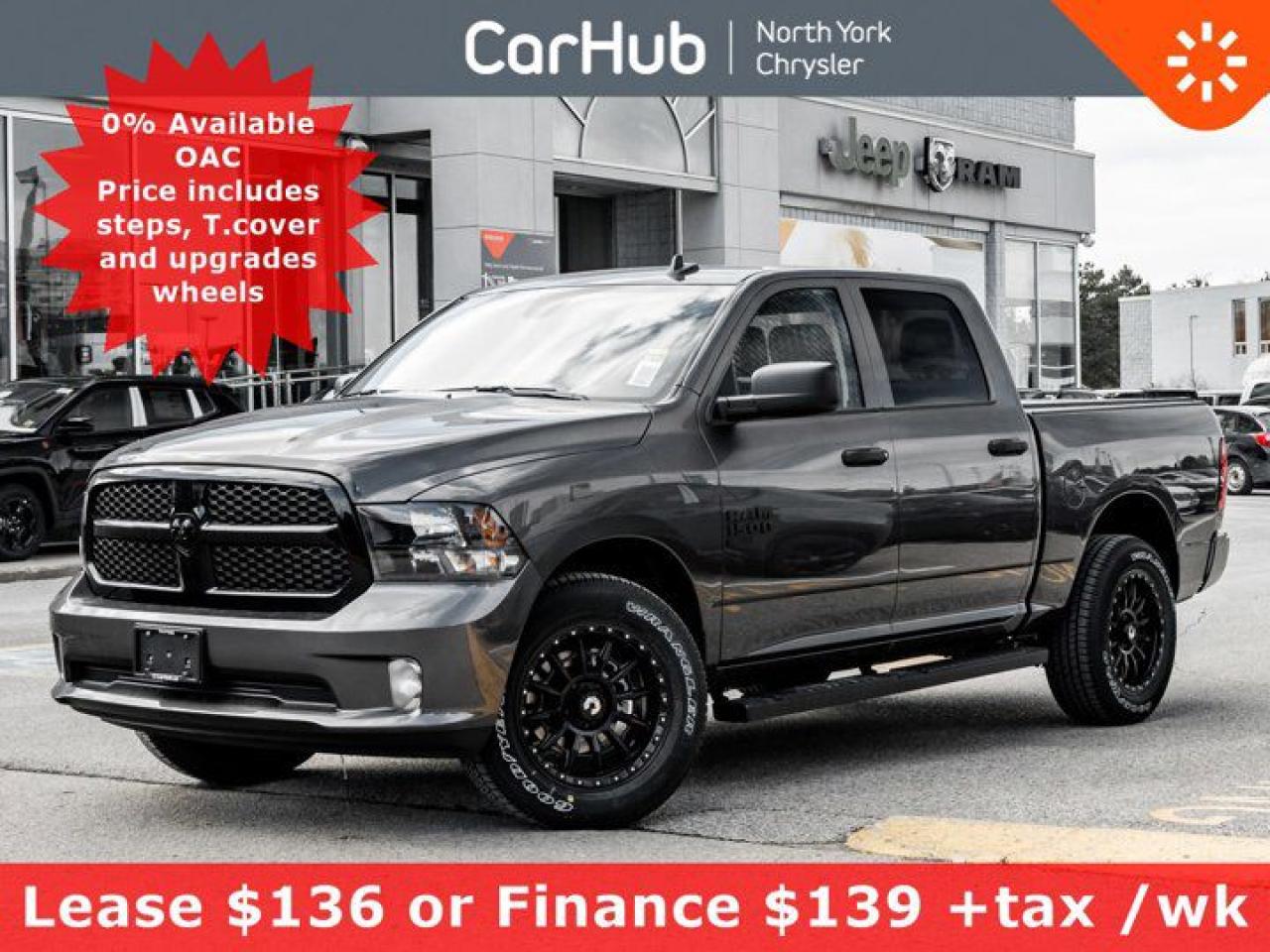 
This brand new 2023 RAM 1500 Classic Express 4x4 Crew Cab with a 57 box is a force to be reckoned with! It boasts a Regular Unleaded V-6 3.6 L/220 engine powering this Automatic transmission. Wheels: Upgraded 20 Black Off Road Style. Our advertised prices are for consumers (i.e. end users) only.

 
December Special!
Finance: $139 + tax weekly @ 5.49% / 96 months and $4,300 down
Or
Lease:  $136 + tax weekly @ 5.99% / 60 months and $3,200 down
$4,425 due on delivery (+ security deposit if applicable)
Buyback $26,090 +hst
18,000 km/year  
This RAM 1500 Classic Comes Equipped with These Options

 
 Sub Zero Package (incl. Heated Seats, Steering Wheel & Remote Start) $1,645 Night Edition (incl. Black Accents & Badging) $1,545 Customer Preferred Package 29J $1,200 Wheel & Sound Group (incl. Remote Keyless Entry) $1,095 Premium Cloth Front Bucket Seats $595 Granite Crystal Metallic $445 Electronics Convenience Group (incl. 7 Colour In-Cluster Display) $350 3.55 Rear Axle Ratio $195
 

Heated Front Seats w Drivers Power, Heated Steering Wheel, 8.4 Uconnect Touch Display, Backup Camera, Remote Start, Sidesteps, Tonneau Cover, Dual Zone Climate, Cruise Control, Android Auto Capable, AM/FM/SiriusXM-Ready, Bluetooth, USB/AUX, WiFi Capable, Tow/Haul Modes, Mirror Dimmer, Power Windows & Mirrors, Steering Wheel Media Controls, WHEEL & SOUND GROUP -inc: Rear Floor Mats, Front Floor Mats, 2nd Row In-Floor Storage Bins, Carpet Floor Covering, Remote Keyless Entry, Transmission: 8-Speed AUTOMATIC, SUB ZERO PACKAGE -inc: Remote Start System, Front Heated Seats, Leather-Wrapped Steering Wheel, Heated Steering Wheel, Steering Wheel-Mounted Audio Controls, Security Alarm, PACKAGE 29J EXPRESS -inc: Engine: 3.6L Pentastar VVT V6, Transmission: 8-Speed Automatic, Fog Lamps, REMOTE KEYLESS ENTRY, RADIO: UCONNECT 5 W/8.4 DISPLAY, NIGHT EDITION -inc: Black 4x4 Badge, Black Headlamp Bezels, Semi-Gloss Black Wheel Centre Hub, Black RAM Tailgate Badge, A/C w/Dual-Zone Automatic Temperature Control, Humidity Sensor, Black Painted Honeycomb Grille, GVWR: 3,084 KGS (6,800 LBS) (STD), GRANITE CRYSTAL METALLIC.

 

Dont miss out on this one!

 

Drive Happy with CarHub
*** All-inclusive, upfront prices -- no haggling, negotiations, pressure, or games

*** Purchase or lease a vehicle and receive a $1000 CarHub Rewards card for service.

*** All available manufacturer rebates have been applied and included in our new vehicle sale price

*** Purchase this vehicle fully online on CarHub websites

 

Transparency Statement
Online prices and payments are for finance purchases -- please note there is a $750 finance/lease fee. Cash purchases for used vehicles have a $2,200 surcharge (the finance price + $2,200), however cash purchases for new vehicles only have tax and licensing extra -- no surcharge. NEW vehicles priced at over $100,000 including add-ons or accessories are subject to the additional federal luxury tax. While every effort is taken to avoid errors, technical or human error can occur, so please confirm vehicle features, options, materials, and other specs with your CarHub representative. This can easily be done by calling us or by visiting us at the dealership. CarHub used vehicles come standard with 1 key. If we receive more than one key from the previous owner, we include them with the vehicle. Additional keys may be purchased at the time of sale. Ask your Product Advisor for more details. Payments are only estimates derived from a standard term/rate on approved credit. Terms, rates and payments may vary. Prices, rates and payments are subject to change without notice. Please see our website for more details.
