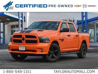 <b>Aluminum Wheels,  Fog Lamps,  Rear Camera,  Cruise Control,  Air Conditioning!</b><br> <br>    This Ram 1500 Classic is a top contender in the full-size pickup segment thanks to a winning combination of a strong powertrain, a smooth ride and a well-trimmed cabin. This  2019 Ram 1500 Classic is for sale today in Kingston. <br> <br>The reasons why this Ram 1500 Classic stands above its well-respected competition are evident: uncompromising capability, proven commitment to safety and security, and state-of-the-art technology. From its muscular exterior to the well-trimmed interior, this 2019 Ram 1500 Classic is more than just a workhorse. Get the job done in comfort and style while getting a great value with this amazing full size truck. This  Crew Cab 4X4 pickup  has 91,769 kms. Its  omaha orange in colour  . It has an automatic transmission and is powered by a  395HP 5.7L 8 Cylinder Engine.  It may have some remaining factory warranty, please check with dealer for details. <br> <br> Our 1500 Classics trim level is Express. Upgrading to this 1500 Classic Express is a great choice as this hard working truck comes loaded with stylish aluminum wheels, body colored bumpers, front fog lights, heavy-duty shock absorbers, electronic stability control and trailer sway control. Additional features include ParkView rear back-up camera, cruise control, air conditioning, an infotainment hub with SiriusXM, radio 3.0 and a USB port, automatic headlights, power windows, power doors, and more. This vehicle has been upgraded with the following features: Aluminum Wheels,  Fog Lamps,  Rear Camera,  Cruise Control,  Air Conditioning,  Power Windows,  Power Doors. <br> To view the original window sticker for this vehicle view this <a href=http://www.chrysler.com/hostd/windowsticker/getWindowStickerPdf.do?vin=1C6RR7KT1KS642724 target=_blank>http://www.chrysler.com/hostd/windowsticker/getWindowStickerPdf.do?vin=1C6RR7KT1KS642724</a>. <br/><br> <br>To apply right now for financing use this link : <a href=https://www.taylorautomall.com/finance/apply-for-financing/ target=_blank>https://www.taylorautomall.com/finance/apply-for-financing/</a><br><br> <br/><br> Buy this vehicle now for the lowest bi-weekly payment of <b>$290.60</b> with $0 down for 84 months @ 9.99% APR O.A.C. ( Plus applicable taxes -  Plus applicable fees   / Total Obligation of $52890  ).  See dealer for details. <br> <br>For more information, please call any of our knowledgeable used vehicle staff at (613) 549-1311!<br><br> Come by and check out our fleet of 80+ used cars and trucks and 160+ new cars and trucks for sale in Kingston.  o~o
