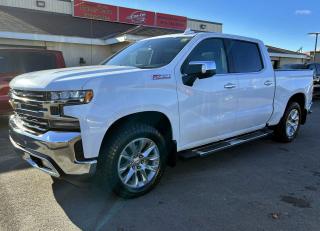 4x4 CREW CAB LTZ W/ Z71 AND LTZ CONVENIENCE II PKGS INCL. 5.3L V8, SUNROOF, HEATED/COOLED LEATHER SEATS, HEATED STEERING WHEEL, NAVIGATION, BLIND SPOT MONITOR, REAR CROSS-TRAFFIC ALERT, REMOTE START, BACKUP CAMERA W/ FRONT & REAR PARK SENSORS, FOLDING HARD TONNEAU COVER, BOSE PREMIUM AUDIO, RUNNING BOARDS AND 20-IN ALLOYS! Tow package w/ integrated trailer brake controller, wireless charger, power up/down tailgate, Apple CarPlay/Android Auto, power seats w/ driver memory, dual-zone climate control, auto dimming rearview mirror, garage door opener, power rear window, 5-foot 9-inch box w/ spray-in bedliner, bed lights, cruise control and Sirius XM!