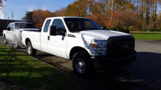 2014 Ford F-350 SD XLT SuperCab Long Bed 2WD, 6.2L V8 OHV 16V Gas engine, 8 cylinder, 4 door, automatic, RWD, 4-Wheel ABS, cruise control, trailer brake controller, 2x 12v outlets, differential locker, traction control, manual mode, tow/haul mode, folding middle seats, bed liner, air conditioning, AM/FM radio, CD player, power door locks, power windows, power mirrors, white exterior, grey interior, cloth. Measurements: 158 wheelbase, 8 foot long bed.(All the measurements are considered to be accurate but are not guaranteed). $23,410.00 plus $375 processing fee, $23,785.00 total payment obligation before taxes.  Listing report, warranty, contract commitment cancellation fee, financing available on approved credit (some limitations and exceptions may apply). All above specifications and information is considered to be accurate but is not guaranteed and no opinion or advice is given as to whether this item should be purchased. We do not allow test drives due to theft, fraud and acts of vandalism. Instead we provide the following benefits: Complimentary Warranty (with options to extend), Limited Money Back Satisfaction Guarantee on Fully Completed Contracts, Contract Commitment Cancellation, and an Open-Ended Sell-Back Option. Ask seller for details or call 604-522-REPO(7376) to confirm listing availability.