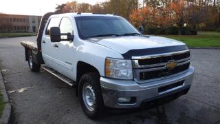 2014 Chevrolet Silverado 3500HD Crew Cab 8 Foot Flat Deck 4WD,  6.0L V8 OHV 16V FFV Gas engine, 8 cylinder, 4 door, automatic, 4WD, 4-Wheel ABS, cruise control, air conditioning, AM/FM radio, CD player, power door locks, power windows, power mirrors, white exterior, grey interior, cloth.  Engine hours: 10,701  Deck size:  8 Feet Long by 7 Feet Wide. Certification and decal valid until 2024 August. $25,910.00 plus $375 processing fee, $26,285.00 total payment obligation before taxes.  Listing report, warranty, contract commitment cancellation fee, financing available on approved credit (some limitations and exceptions may apply). All above specifications and information is considered to be accurate but is not guaranteed and no opinion or advice is given as to whether this item should be purchased. We do not allow test drives due to theft, fraud and acts of vandalism. Instead we provide the following benefits: Complimentary Warranty (with options to extend), Limited Money Back Satisfaction Guarantee on Fully Completed Contracts, Contract Commitment Cancellation, and an Open-Ended Sell-Back Option. Ask seller for details or call 604-522-REPO(7376) to confirm listing availability.