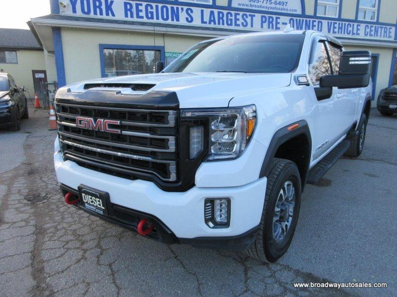 Used 2022 GMC Sierra 2500 3/4 TON AT4-VERSION 5 PASSENGER 6.6L - DURAMAX.. 4X4.. CREW-CAB.. 6.6-BOX.. LEATHER.. HEATED SEATS & WHEEL.. POWER MIRRORS.. BACK-UP CAMERA.. for sale in Bradford, ON