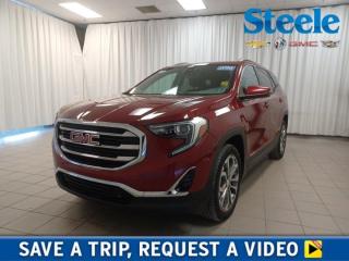 Designed to conquer your day, our 2018 GMC Terrain SLT AWD is a prime example of Pro Grade engineering in Red Quartz Tintcoat! Powered by a high-performance TurboCharged 2.0 Litre 4 Cylinder that offers 252hp paired with an innovative 9 Speed Automatic transmission for swift passing ability. This All Wheel Drive SUV also provides a confident ride, excellent handling, and approximately 9.0L/100km on the open road. To make a bold impression, our Terrain shows off a striking chrome grille, LED lighting, fog lamps, sunroof, silver-painted roof rails, and alloy wheels. The expressive SLT interior greets you with leather heated front seats, eight-way power for the driver, a leather-wrapped heated multifunction steering wheel, dual-zone automatic climate control, and technology for easy connectivity thanks to an 8-inch touchscreen, Android Auto/Apple CarPlay, Bluetooth, WIFi compatibility, and a six-speaker sound system. Our Terrains smart cargo solutions make it a great choice for your active lifestyle, too. A backup camera, ABS, stability/traction control, and numerous airbags that include front and rear head-curtain coverage are just a few of the GMC features onboard for your peace of mind. Radiating premium good looks inside and out, this Terrain delivers without compromise so do yourself a favor and check it out today! Save this Page and Call for Availability. We Know You Will Enjoy Your Test Drive Towards Ownership! Steele Chevrolet Atlantic Canadas Premier Pre-Owned Super Center. Being a GM Certified Pre-Owned vehicle ensures this unit has been fully inspected fully detailed serviced up to date and brought up to Certified standards. Market value priced for immediate delivery and ready to roll so if this is your next new to your vehicle do not hesitate. Youve dealt with all the rest now get ready to deal with the BEST! Steele Chevrolet Buick GMC Cadillac (902) 434-4100 Metros Premier Credit Specialist Team Good/Bad/New Credit? Divorce? Self-Employed?
