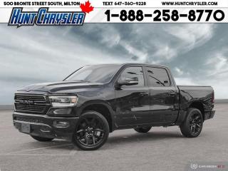 LOOOK AT MEEEE!!! 2020 RAM 1500 SPORT CREW CAB 4X4!!! Equipped with a 5.7L HEMI Engine, Automatic Transmission, 22in Blackout Alloys, Soft Tonneau Cover, Front and Rear Park Sensors, Spray In Liner, Prox Entry, Heated Seats, Vented Seating, Heated Steering, Remote Start, Auto Highbeams, Bluetooth, Push Button Start, Rear Camera, CarPlay/Android Auto, Sirius Radio and so much more!! Are you on the Hunt for the perfect car in Ontario? Look no further than our car dealership! Our NON-COMMISSION sales team members are dedicated to providing you with the best service in town. Whether youre looking for a sleek pickup truck or a spacious family vehicle, our team has got you covered. Visit us today and take a test drive - we promise you wont be disappointed! Call 905-876-2580 or Email us at sales@huntchrysler.com