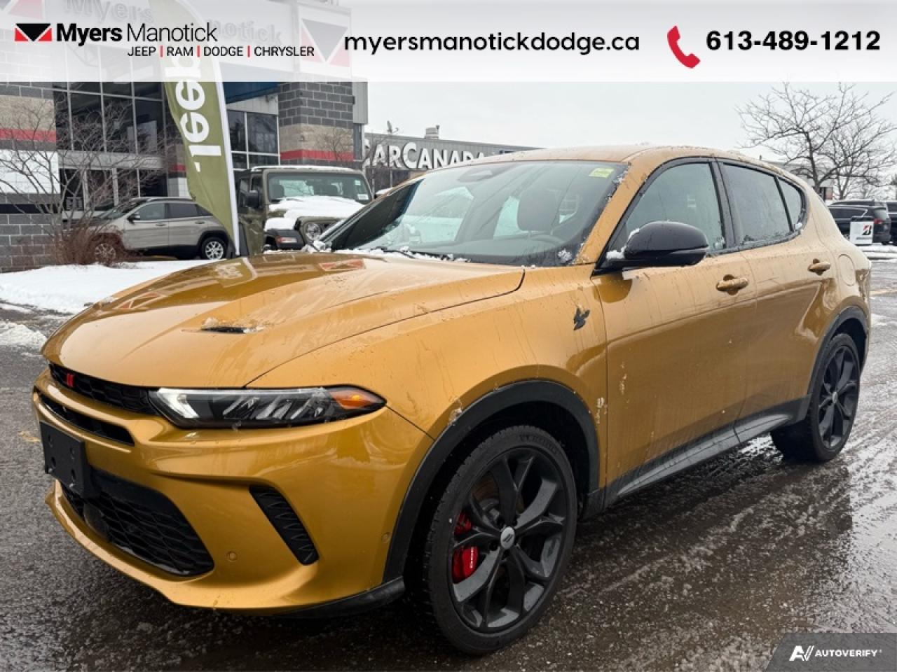 <b>Hybrid,  Heated Seats,  Heated Steering Wheel,  Remote Start,  Apple CarPlay!</b><br> <br>  Compare at $32146 - Our Price is just $31210! <br> <br>Menacing good looks combined with iconic muscle features and new tech make for a new breed of CUV with this 2024 Hornet. This 2024 Dodge Hornet is for sale today in Manotick. <br> <br>This 2024 Dodge Hornet features sharp aggressive exterior styling combined with astounding performance from a selection of powertrains to ensure that this head-turning SUV stays on top of the pack. With an addition of a new hybrid power unit, exceptional acceleration as well as impressive efficiency is expected. For a taste of the new chapter of Dodge, step this way. Its nice in colour and is completely accident free based on the <a href=https://vhr.carfax.ca/?id=4UtfnCgGzFll+DI2nkhaTHSa65epMGRg target=_blank>CARFAX Report</a>. It has an Automatic transmission and is powered by a 288HP 1.3L 4 Cylinder Engine. <br> <br> Our Hornets trim level is R/T PHEV. This Hornet R/T Hybrid features many amazing standard equipment such as a 10.25-inch infotainment screen powered by Uconnect 5 with Apple CarPlay and Android Auto, LED lights with daytime running lights and automatic high beams, and power heated side mirrors. Safety on the road is assured thanks to blind spot detection, ParkSense rear parking sensors, forward collision warning with rear cross path detection, lane departure warning, and a ParkView back-up camera. Additional features include mobile hotspot internet access, front and rear cupholders, proximity keyless entry with push button start, traffic distance pacing, dual-zone front air conditioning, and so much more! This vehicle has been upgraded with the following features: Hybrid, Heated Seats, Heated Steering Wheel, Remote Start, Apple CarPlay, Android Auto, Blind Spot Detection.<br> To view the original window sticker for this vehicle view this <a href=http://www.chrysler.com/hostd/windowsticker/getWindowStickerPdf.do?vin=ZACPDFCW1R3A18463 target=_blank>http://www.chrysler.com/hostd/windowsticker/getWindowStickerPdf.do?vin=ZACPDFCW1R3A18463</a>. <br/><br> <br>To apply right now for financing use this link: <a href=https://CreditOnline.dealertrack.ca/Web/Default.aspx?Token=3206df1a-492e-4453-9f18-918b5245c510&Lang=en target=_blank>https://CreditOnline.dealertrack.ca/Web/Default.aspx?Token=3206df1a-492e-4453-9f18-918b5245c510&Lang=en</a><br><br> <br/><br>If youre looking for a Dodge, Ram, Jeep, and Chrysler dealership in Ottawa that always goes above and beyond for you, visit Myers Manotick Dodge today! Were more than just great cars. We provide the kind of world-class Dodge service experience near Kanata that will make you a Myers customer for life. And with fabulous perks like extended service hours, our 30-day tire price guarantee, the Myers No Charge Engine/Transmission for Life program, and complimentary shuttle service, its no wonder were a top choice for drivers everywhere. Get more with Myers! <br>*LIFETIME ENGINE TRANSMISSION WARRANTY NOT AVAILABLE ON VEHICLES WITH KMS EXCEEDING 140,000KM, VEHICLES 8 YEARS & OLDER, OR HIGHLINE BRAND VEHICLE(eg. BMW, INFINITI. CADILLAC, LEXUS...)<br> Come by and check out our fleet of 30+ used cars and trucks and 60+ new cars and trucks for sale in Manotick.  o~o